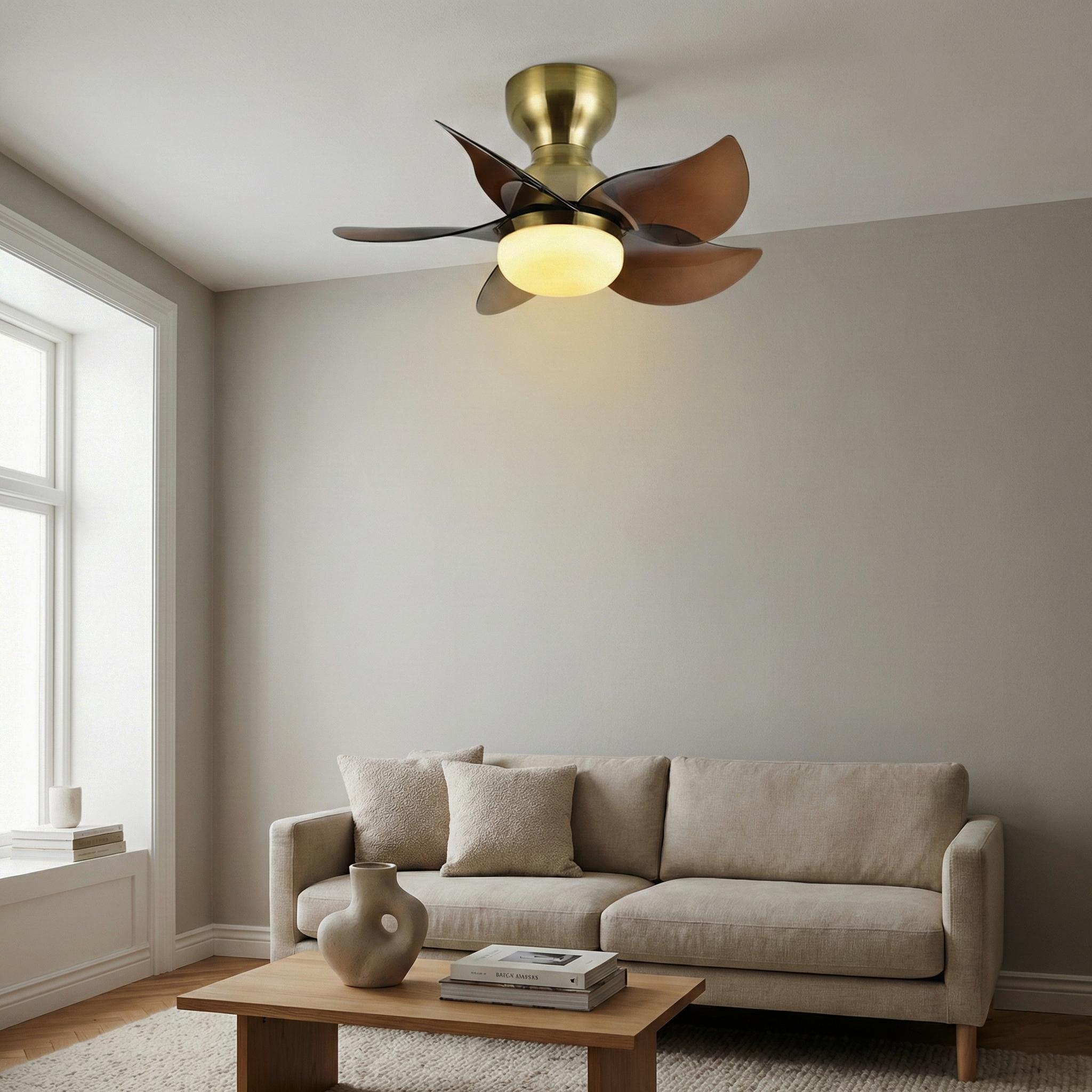 Sussen Modern Ceiling Fan – Nordic LED Light Fixture Bedroom Living Spaces