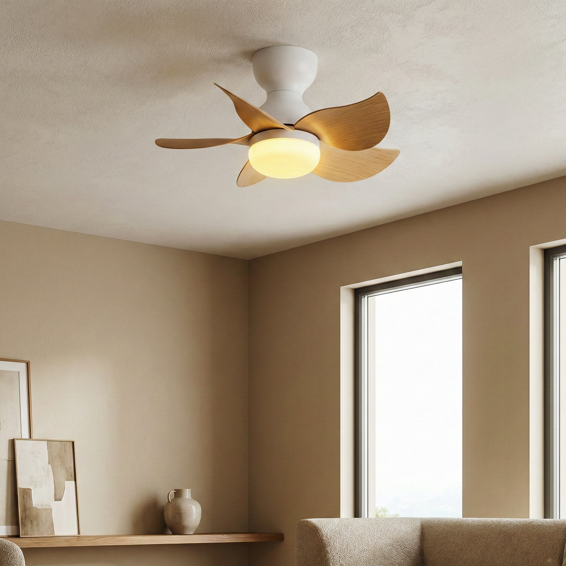 Sussen Modern Ceiling Fan – Nordic LED Light Fixture Bedroom Living Spaces