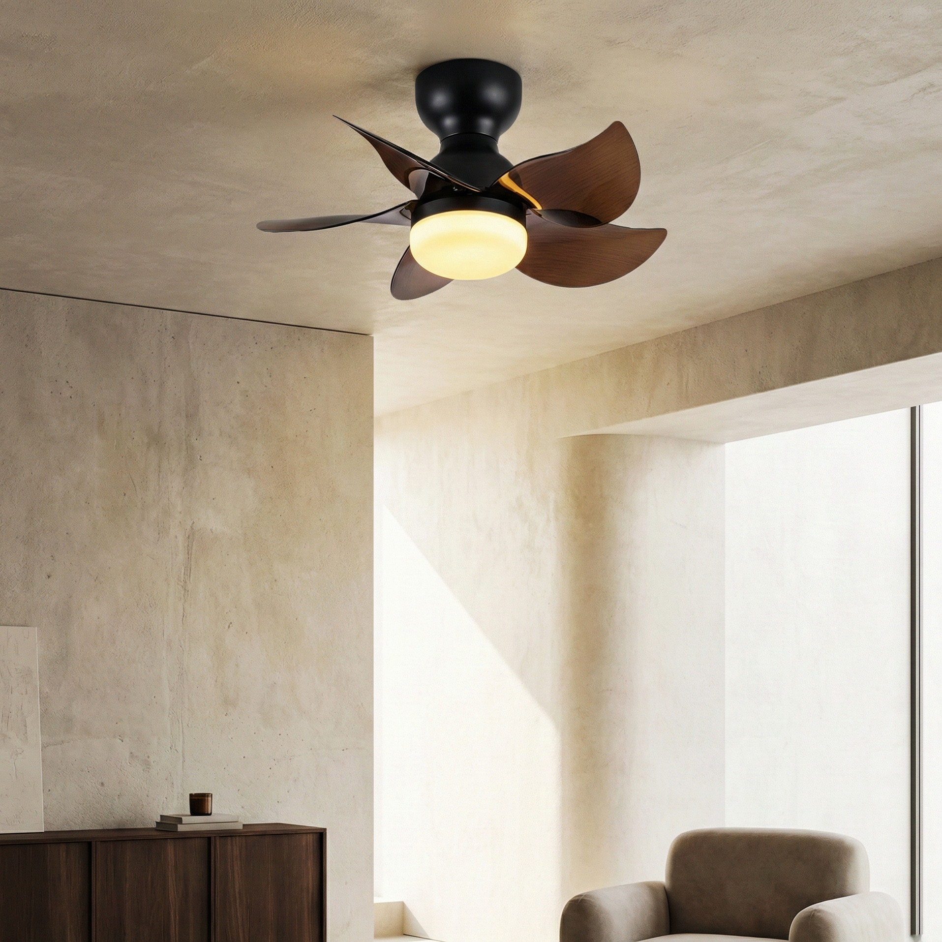 Sussen Modern Ceiling Fan – Nordic LED Light Fixture Bedroom Living Spaces