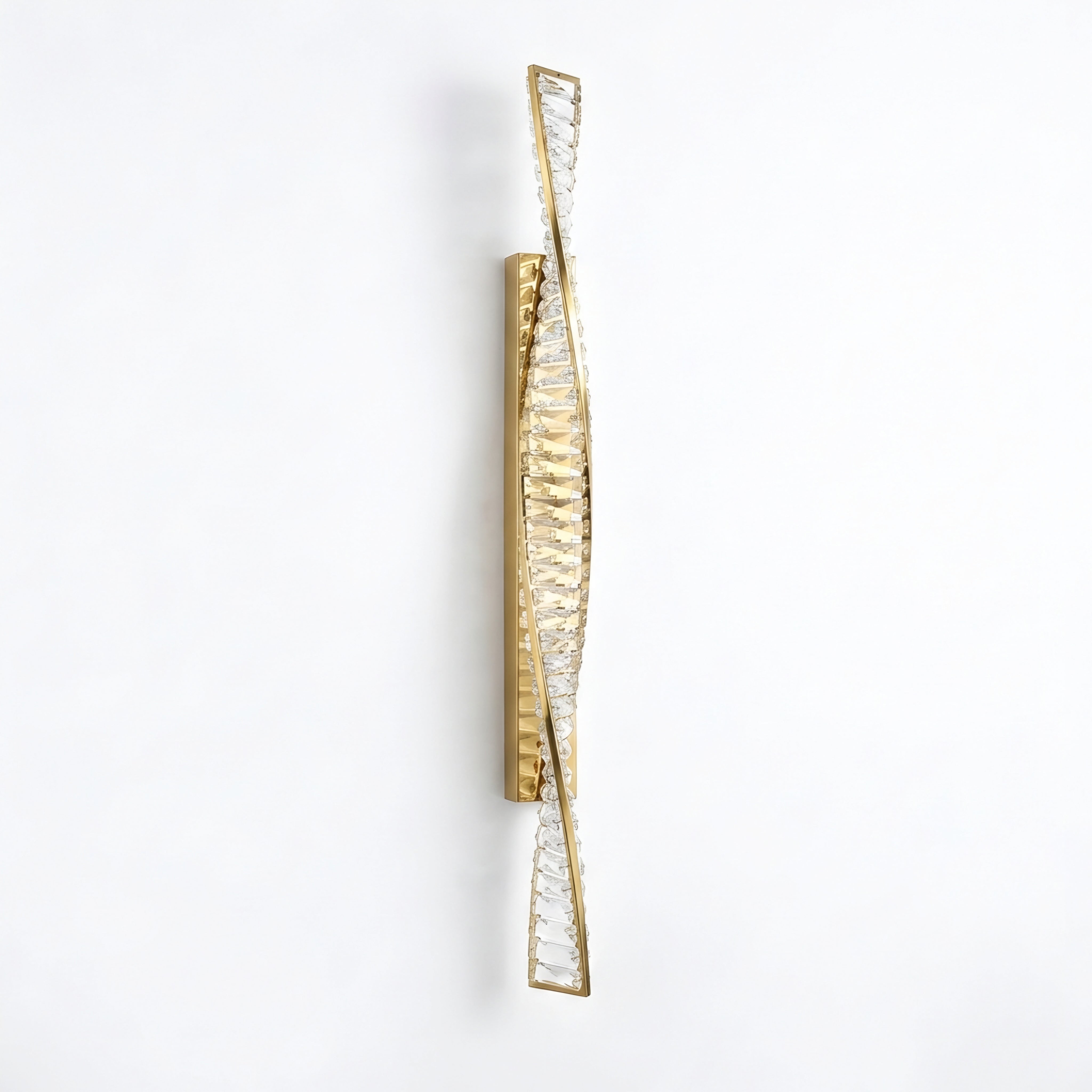 Valenza Twist Crystal Wall Lamp – Modern Gold LED Decorative Wall Lighting Fixture