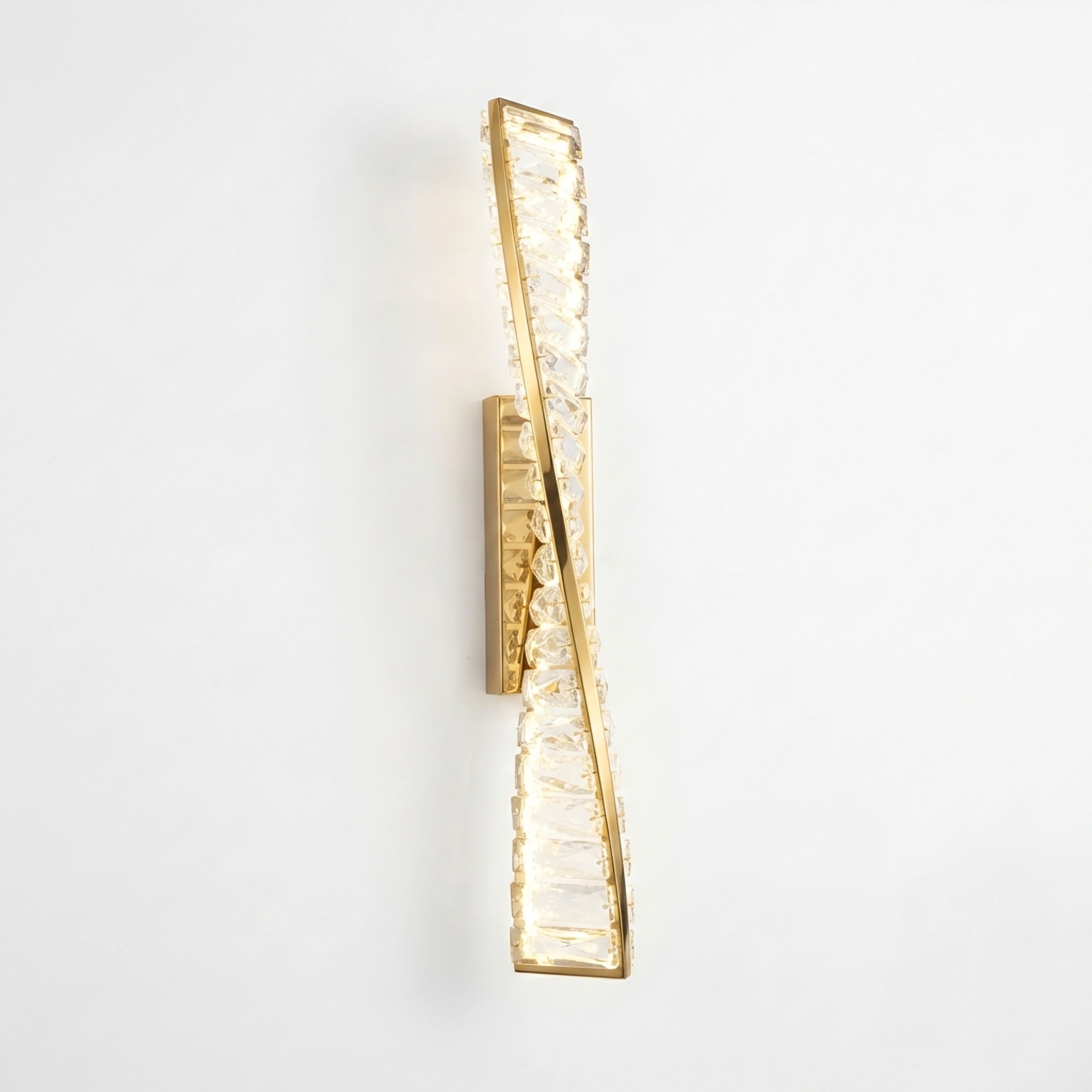 Valenza Twist Crystal Wall Lamp – Modern Gold LED Decorative Wall Lighting Fixture