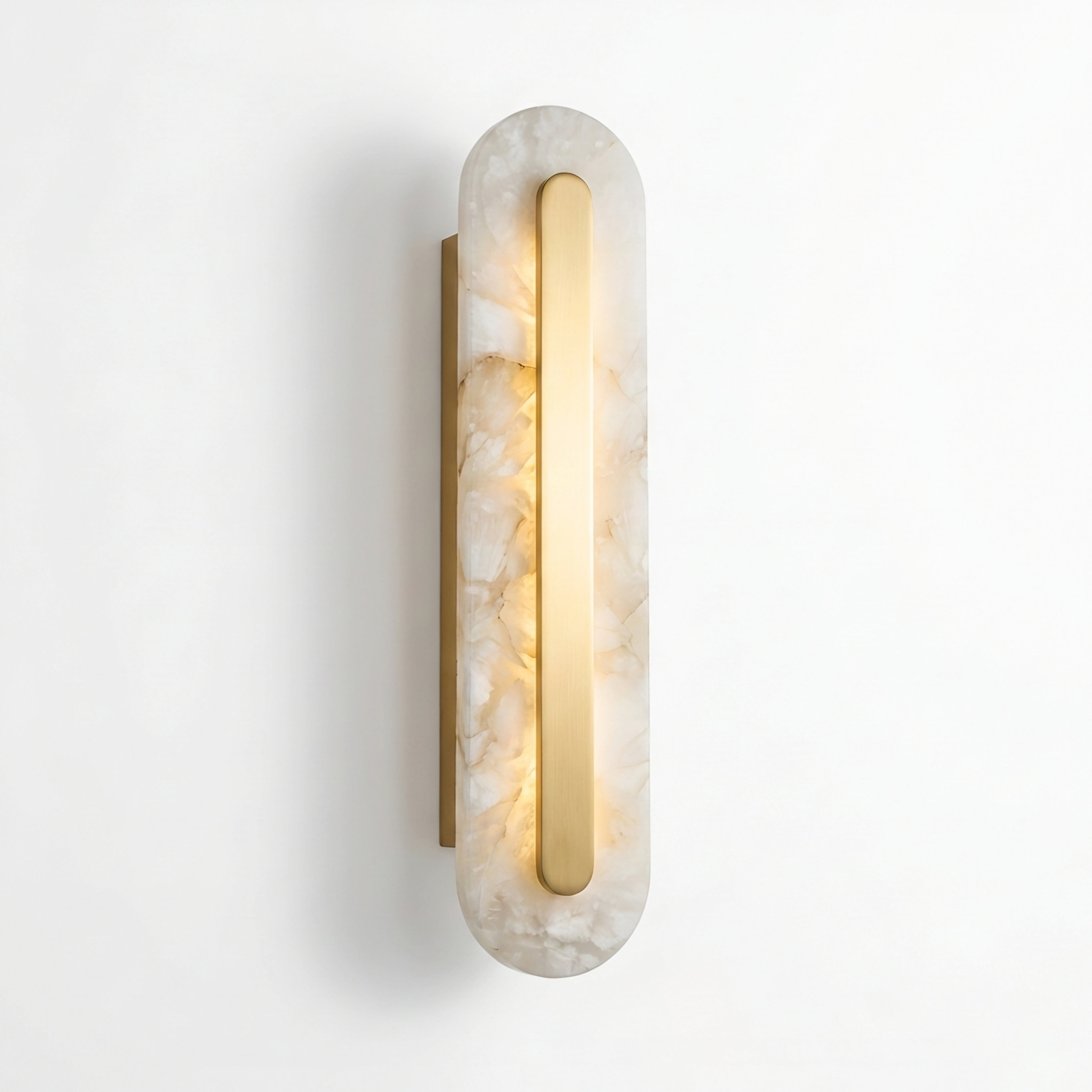 Aurielle Marble Oval Wall Lamp – Modern LED Indoor Marble Wall Sconce Bedside Hallway Lighting Fixture