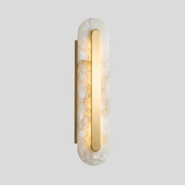 Aurielle Marble Oval Wall Lamp – Modern LED Indoor Marble Wall Sconce Bedside Hallway Lighting Fixture