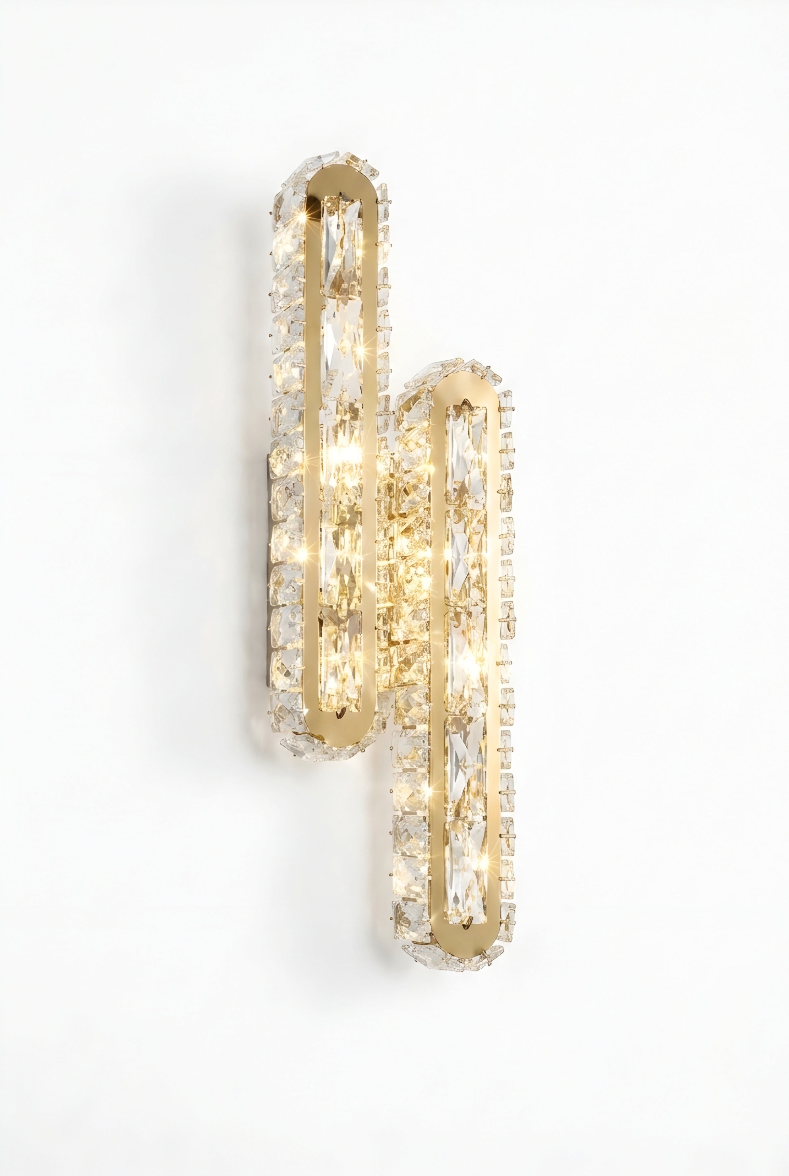 Celestique Dual Crystal Wall Lamp – Modern LED Bedroom Bedside Hallway Wall Sconce Fixture