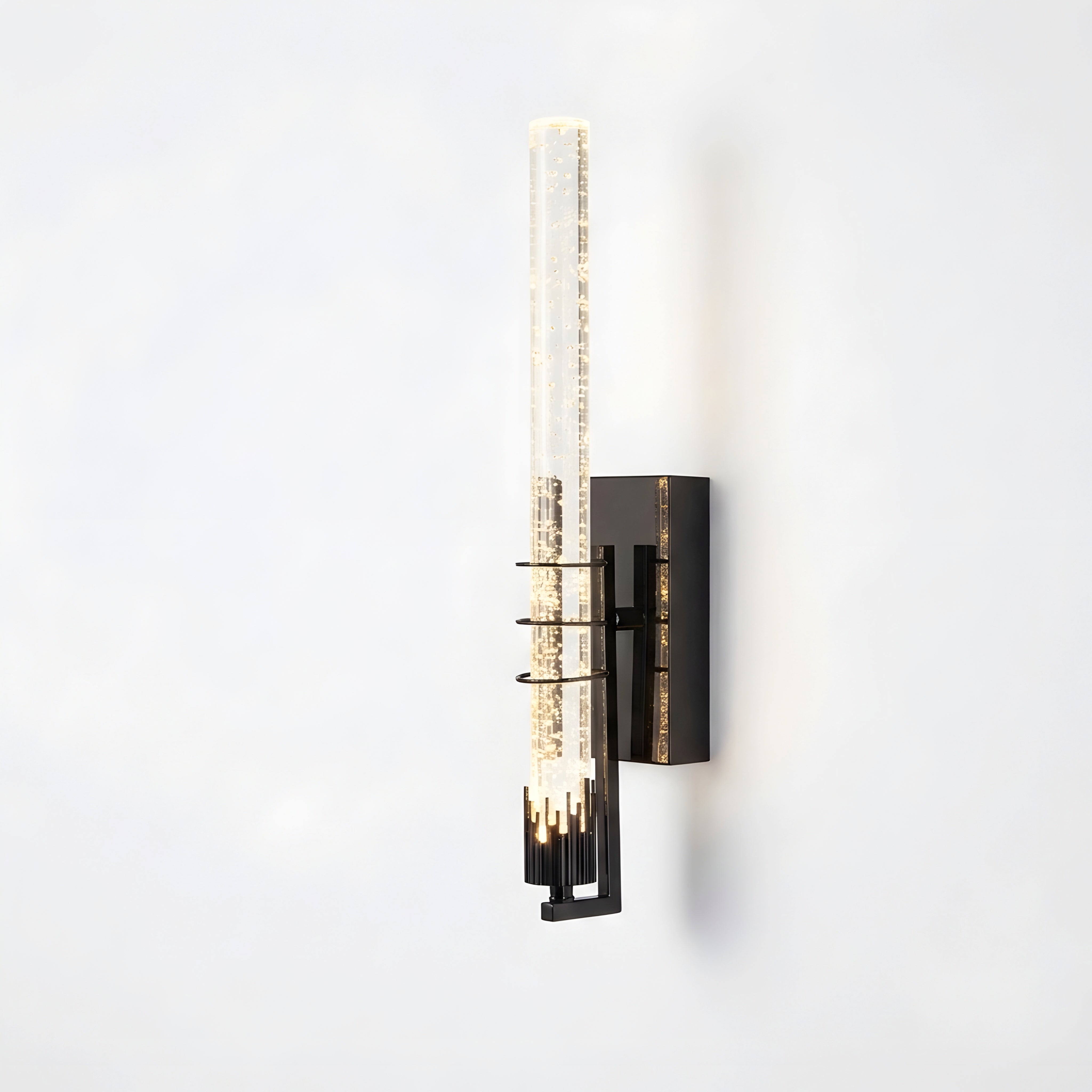 Lunaris Crystal Bar Wall Lamp – Modern LED Gold Black Vanity Hallway Sconce Fixture