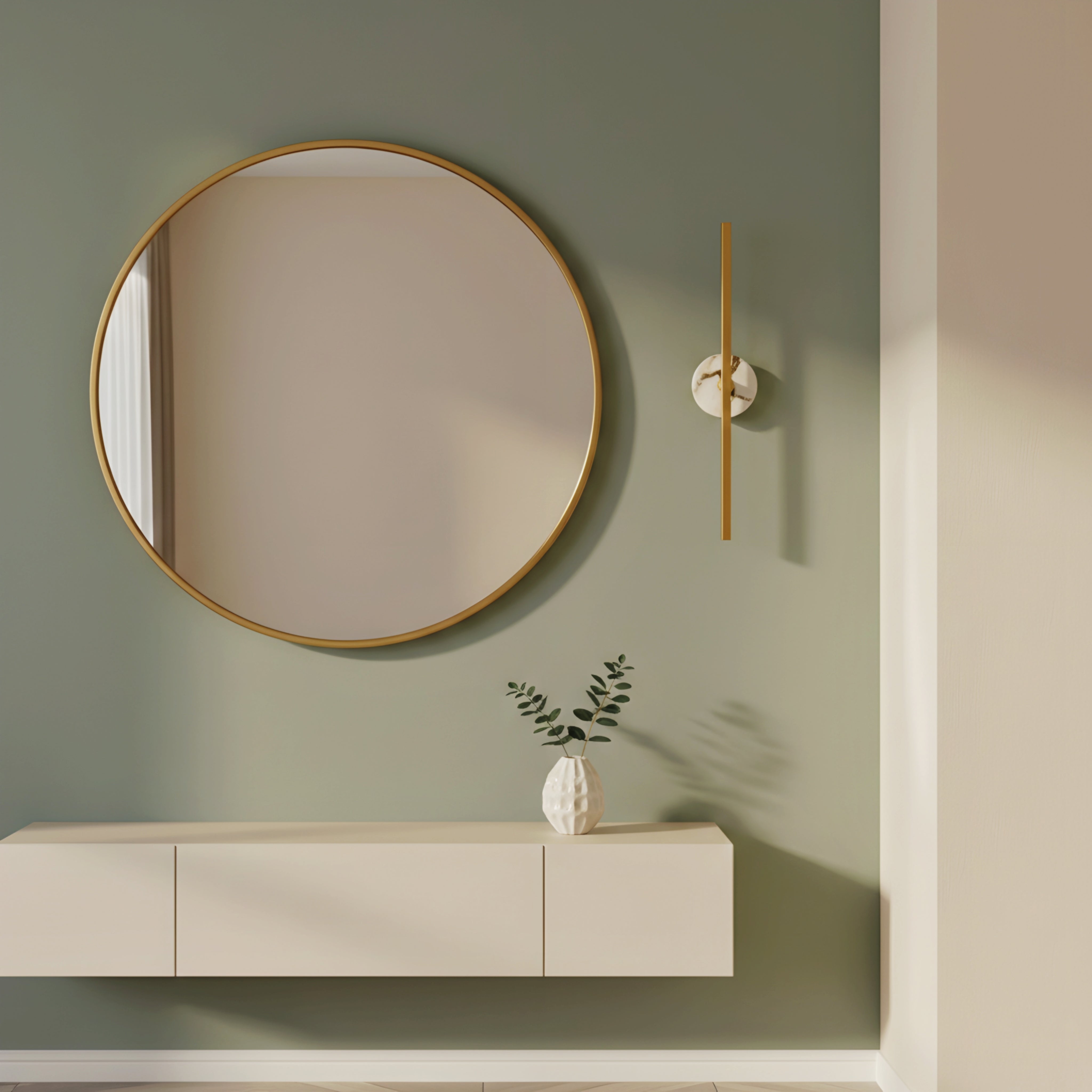Linea Luxe Slim Wall Lamp – Modern Gold LED Vertical Bathroom Vanity Sconce Light