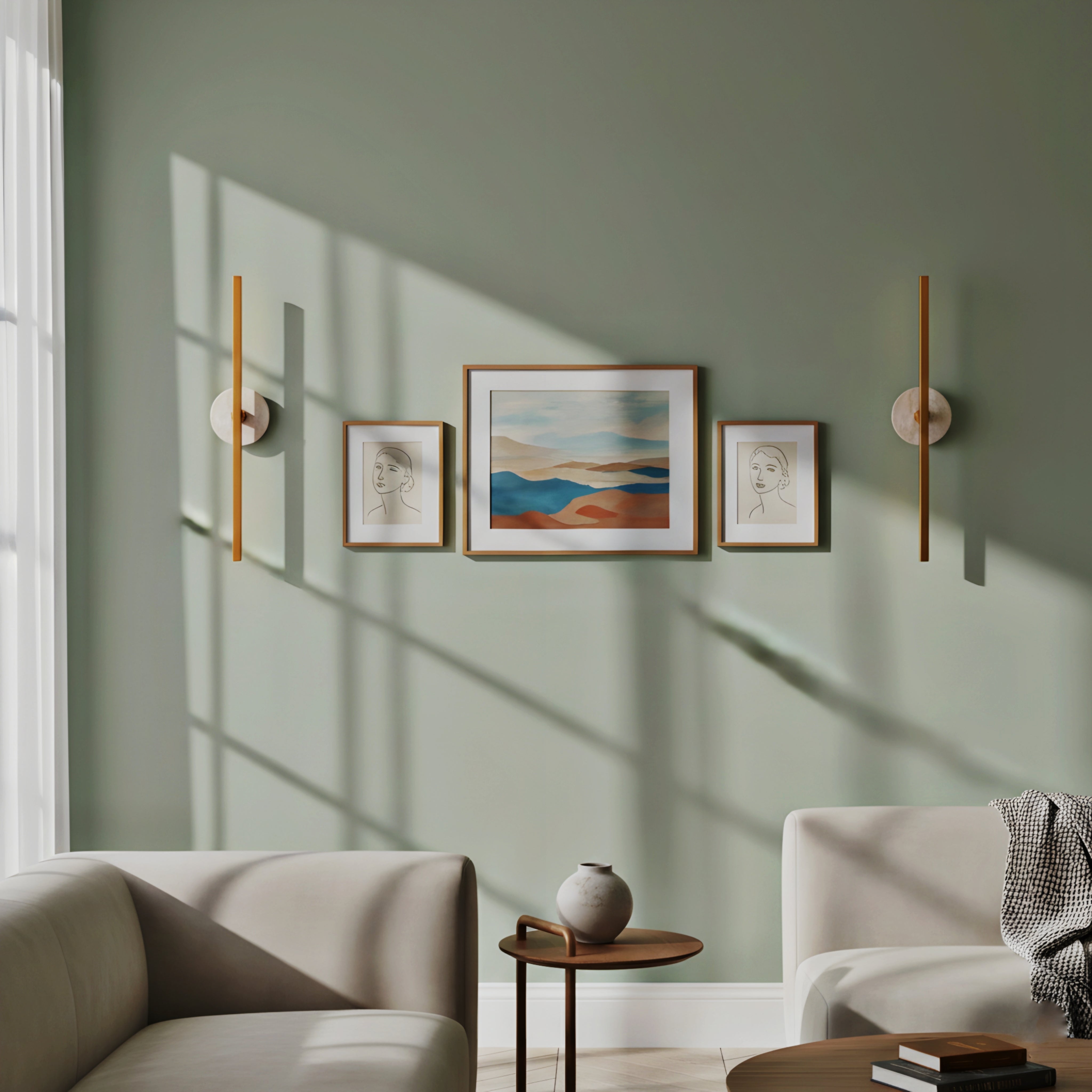 Linea Luxe Slim Wall Lamp – Modern Gold LED Vertical Bathroom Vanity Sconce Light