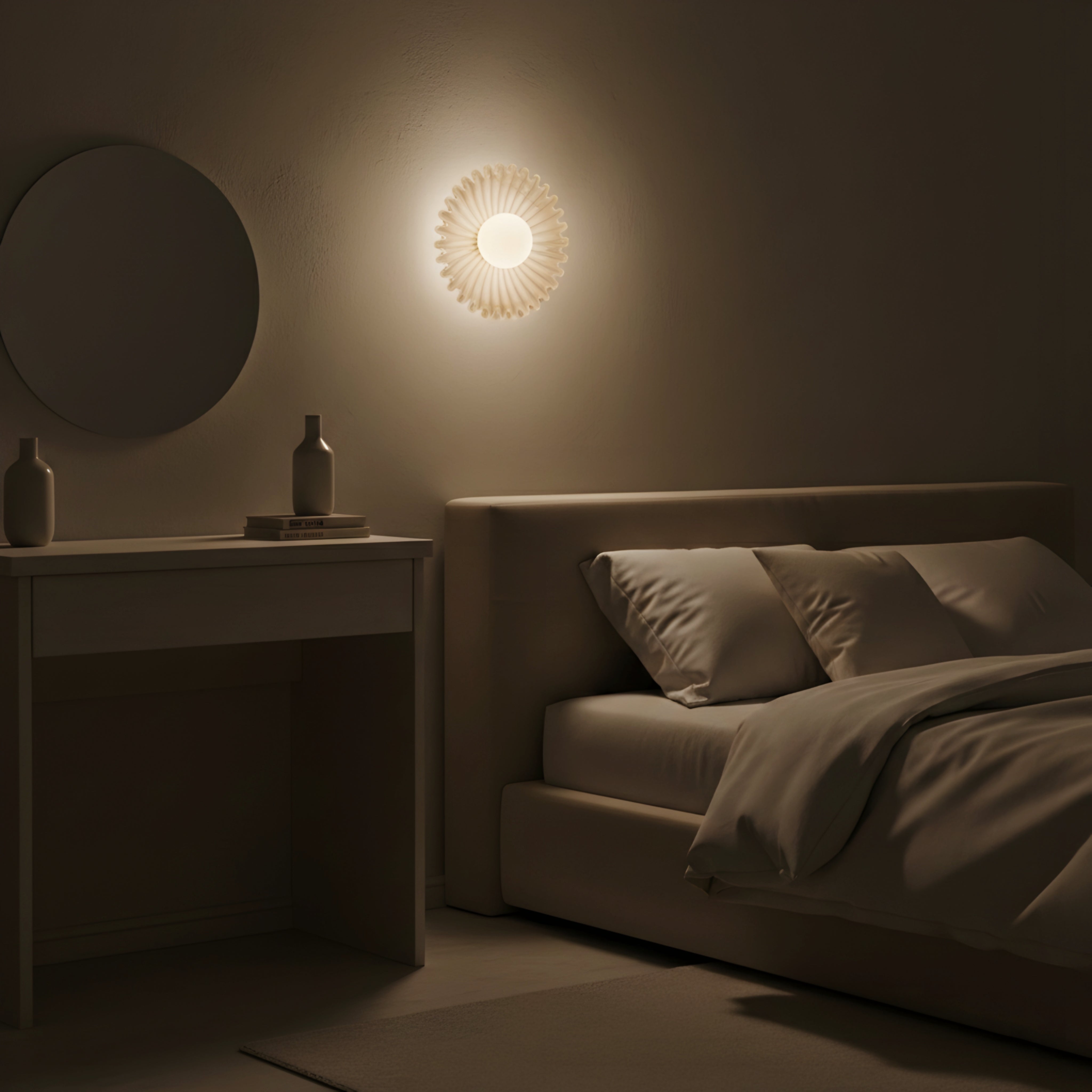 Solara Radiant Round Wall Sconce – Modern LED Sunburst Decorative Accent Sconce Light