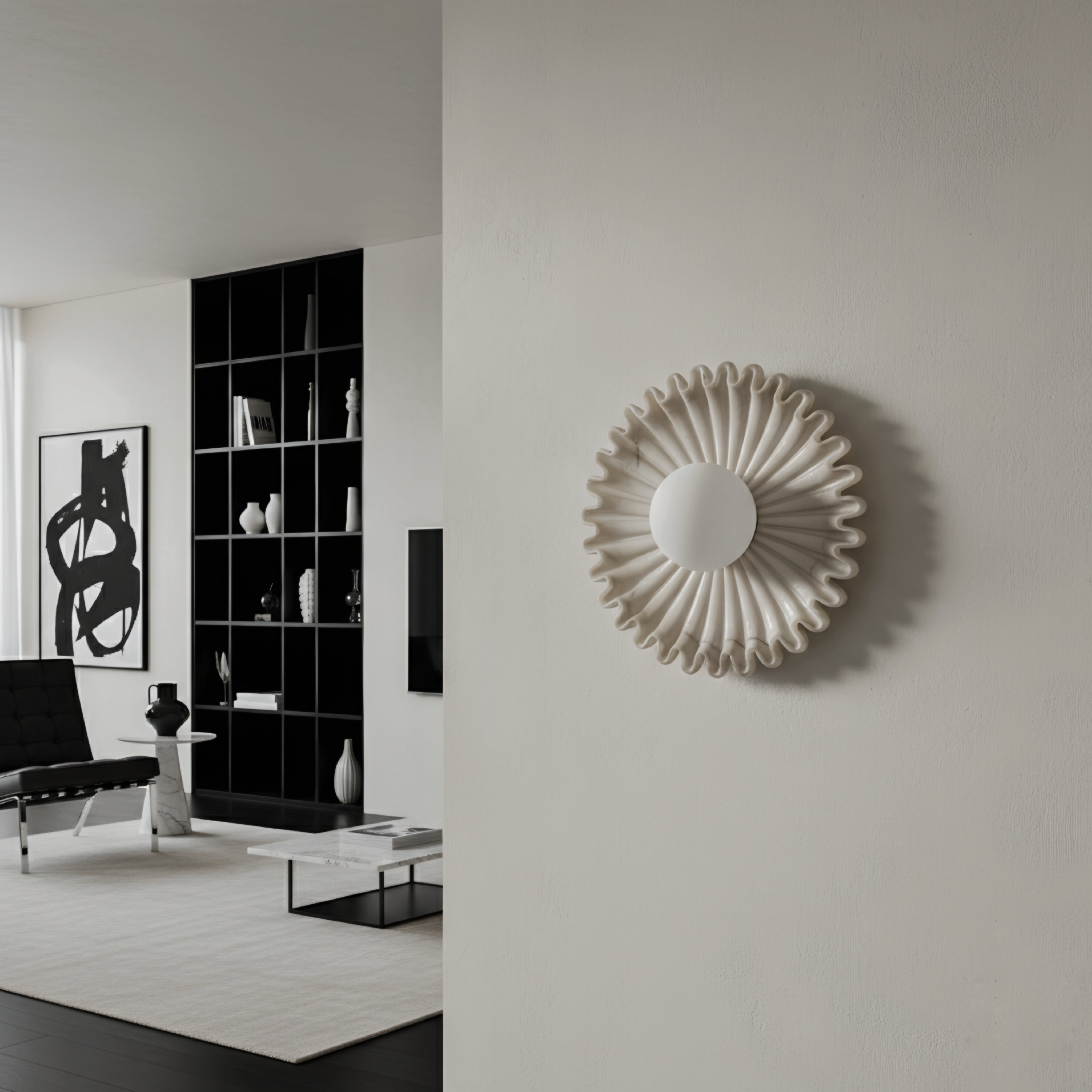 Solara Radiant Round Wall Sconce – Modern LED Sunburst Decorative Accent Sconce Light