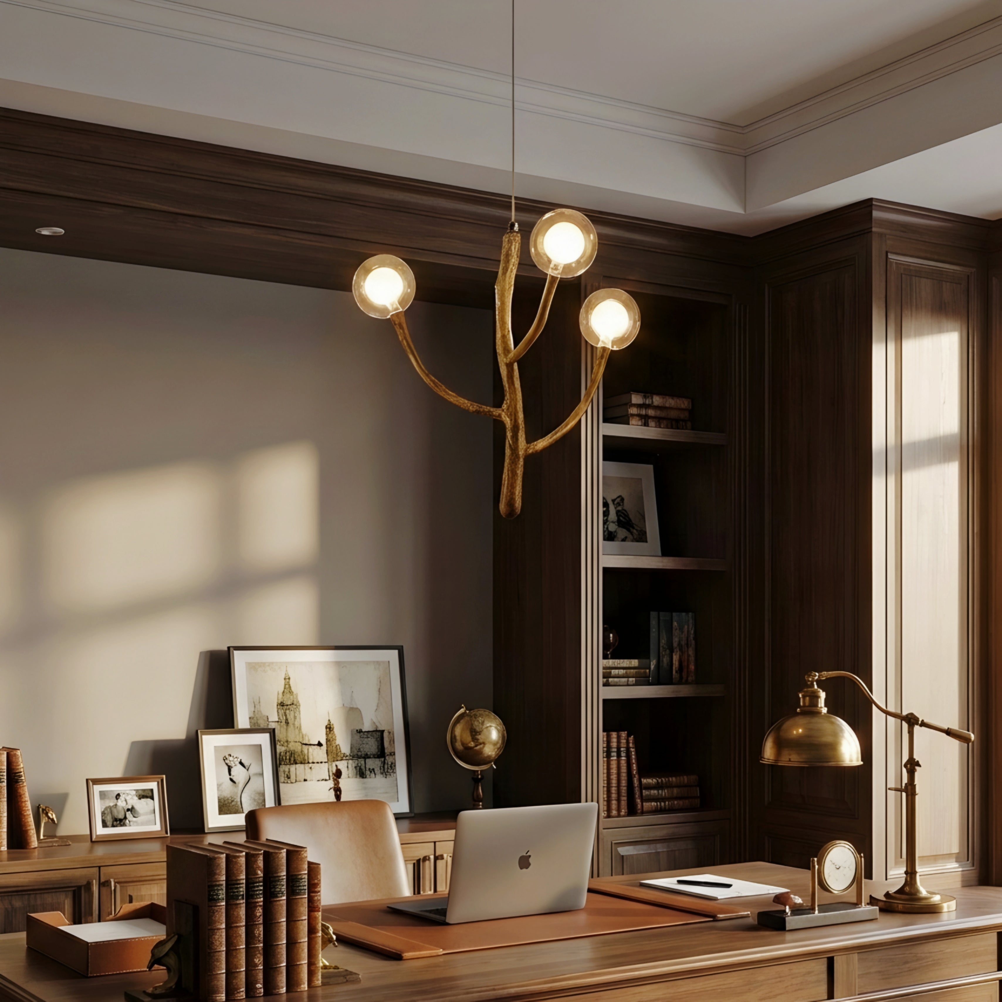 Canopy Glow Branch Chandelier – Modern Rustic Tree Style High Ceiling Pendant Light