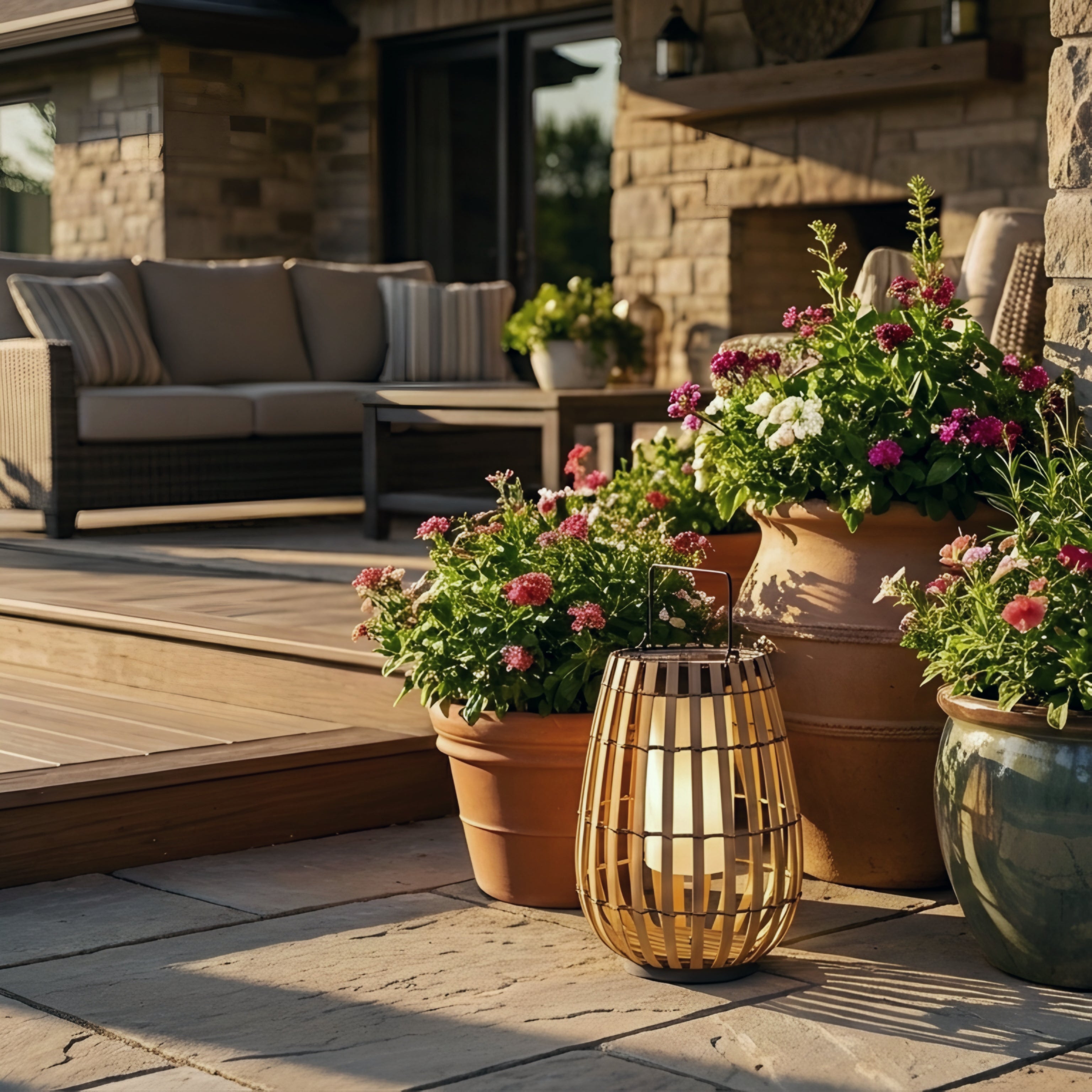 Solara Woven Outdoor Lantern – Waterproof LED Garden Patio Decorative Light