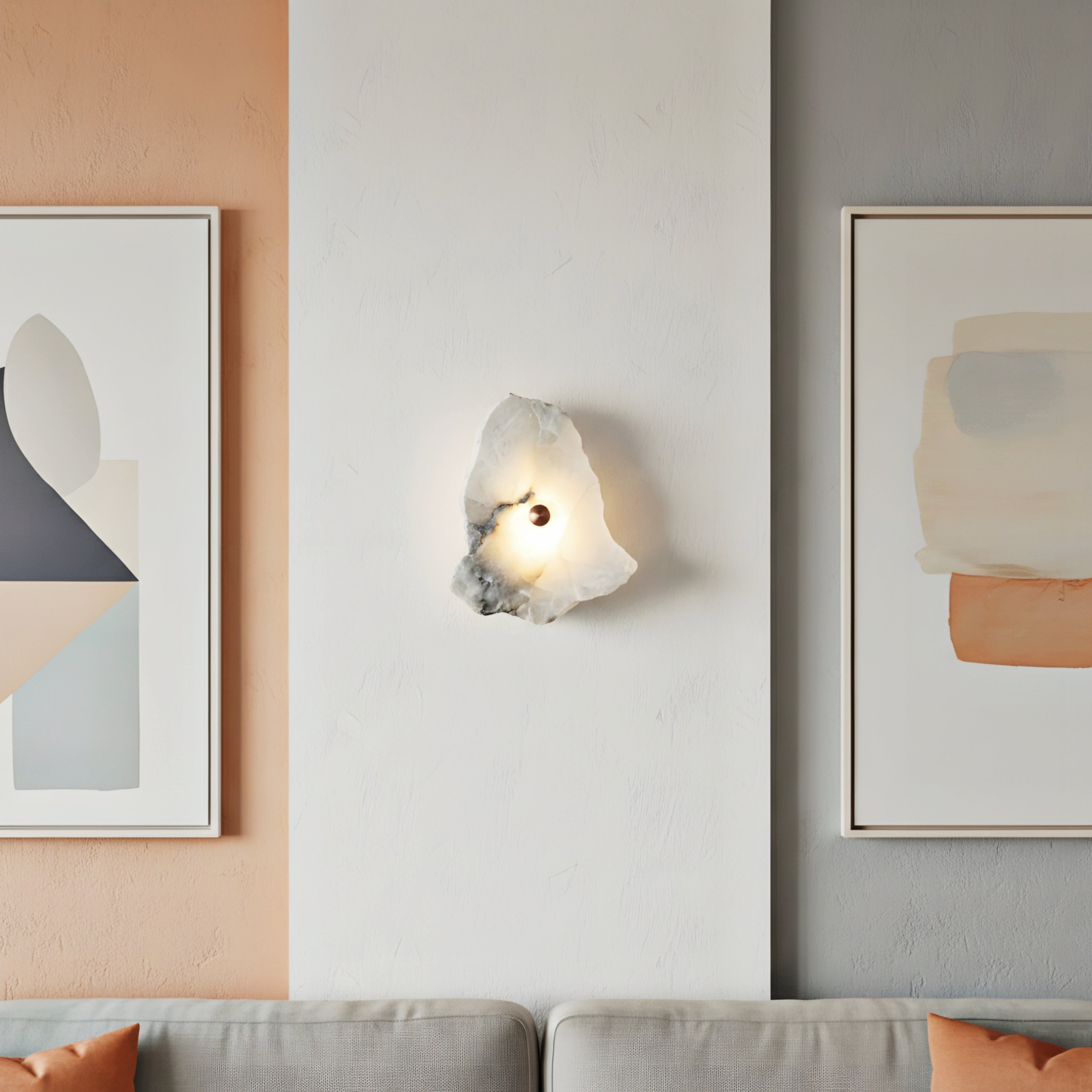 Alara Sculpted Stone Wall Lamp – Modern Marble Alabaster LED Wall Light Fixture