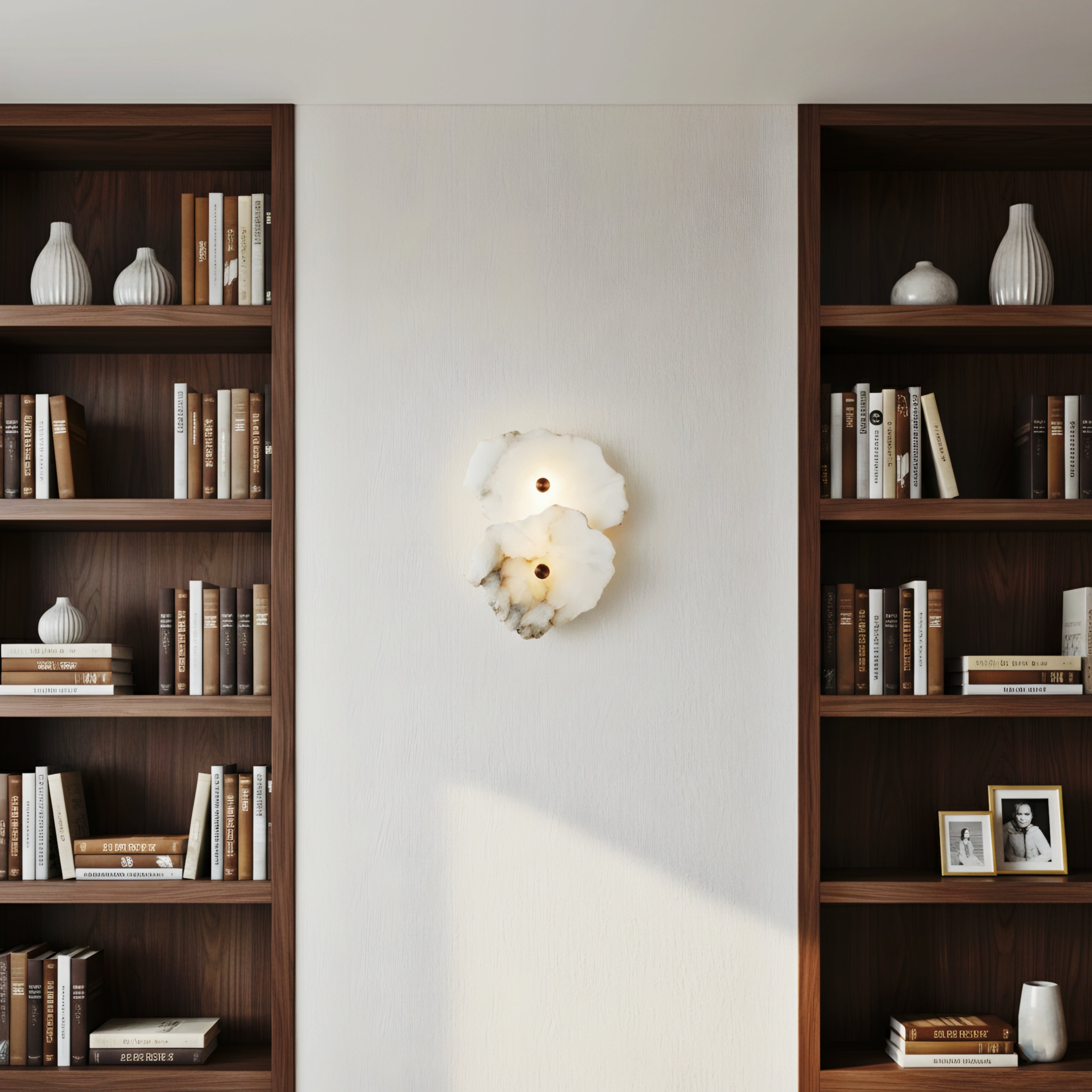 Alara Sculpted Stone Wall Lamp – Modern Marble Alabaster LED Wall Light Fixture