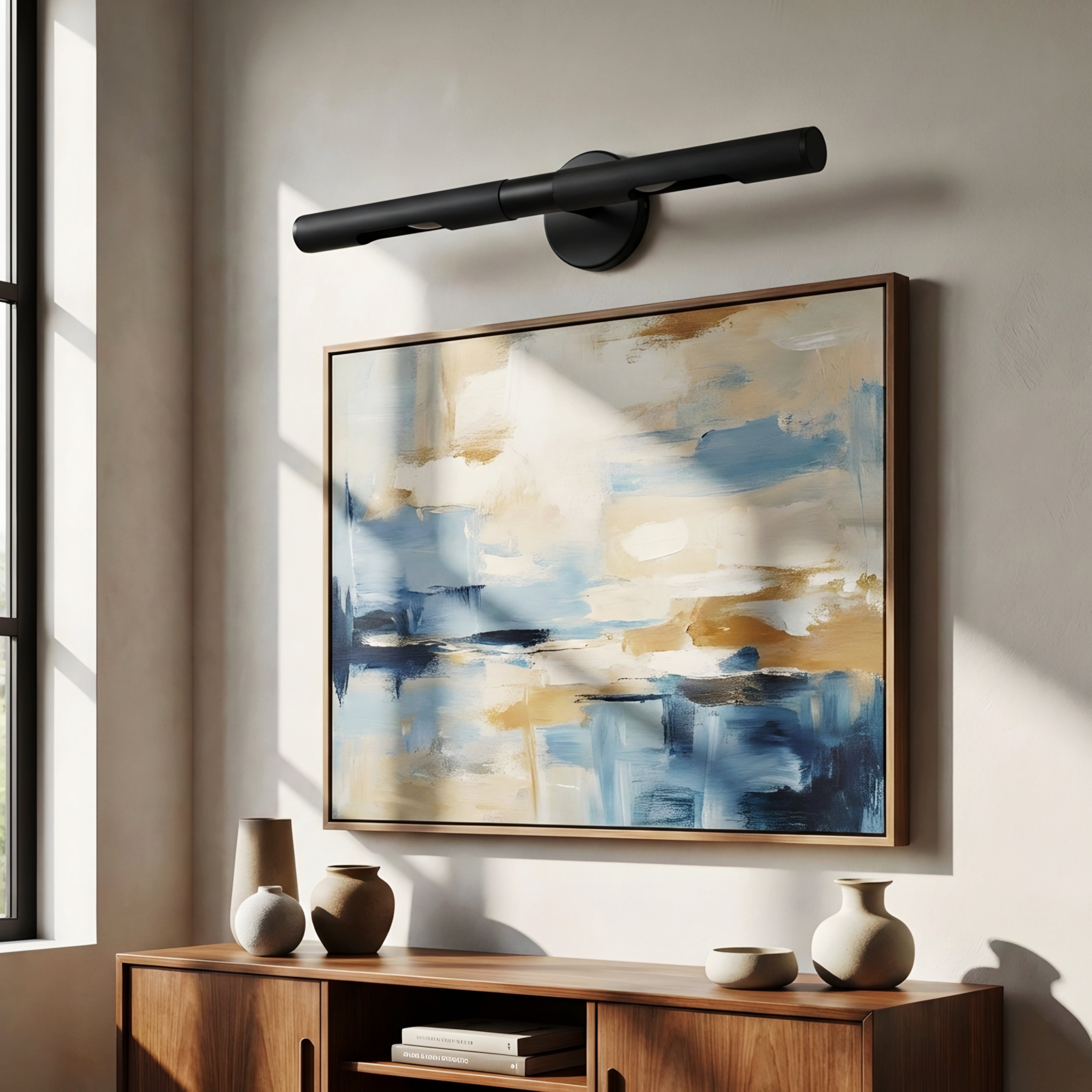 Avelis Picture Vanity Light – Modern LED Gold Wall Mounted Artwork Vanity Lighting Fixture