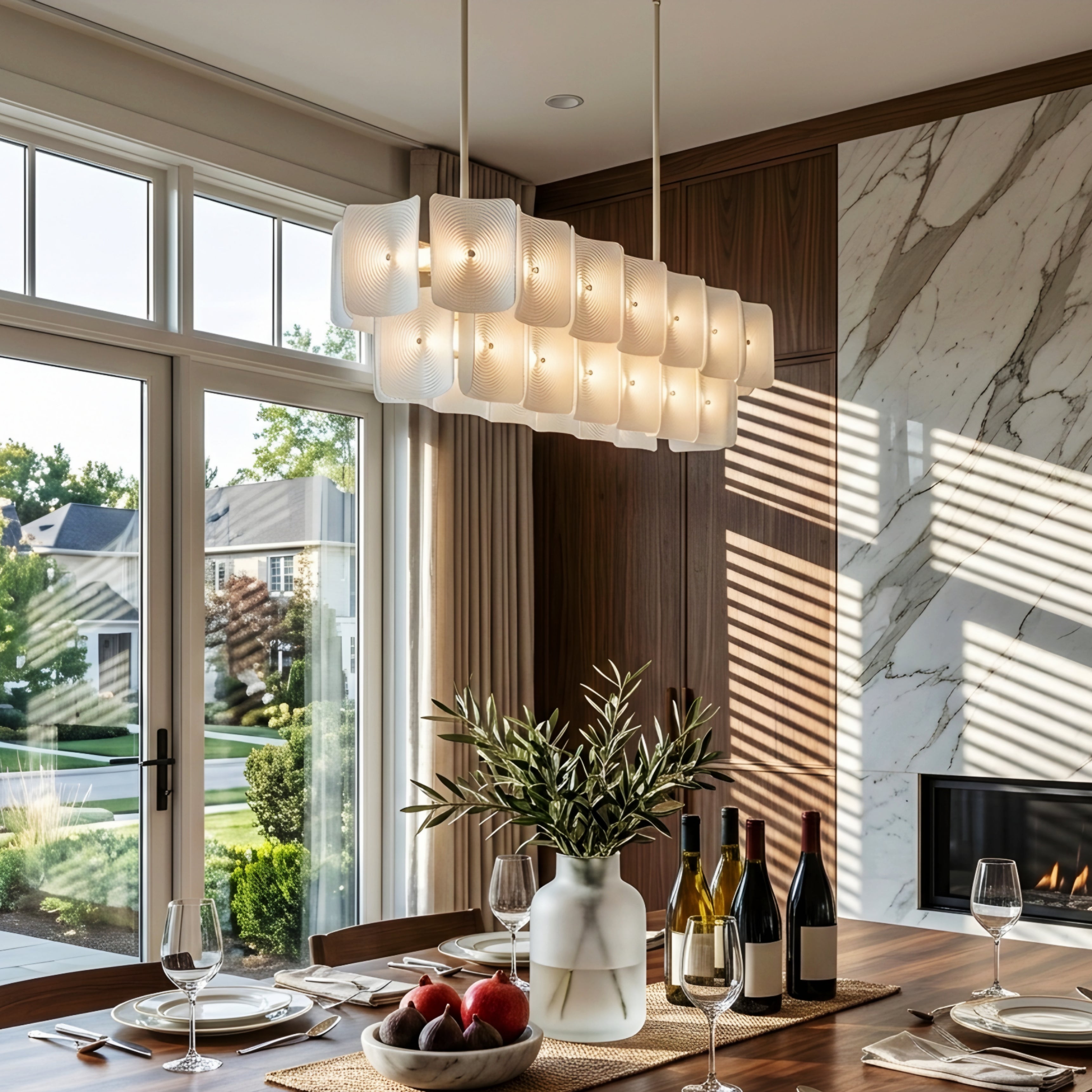 Liora Sculpted Chandelier – Modern Acrylic Linear Dining Room Kitchen ...