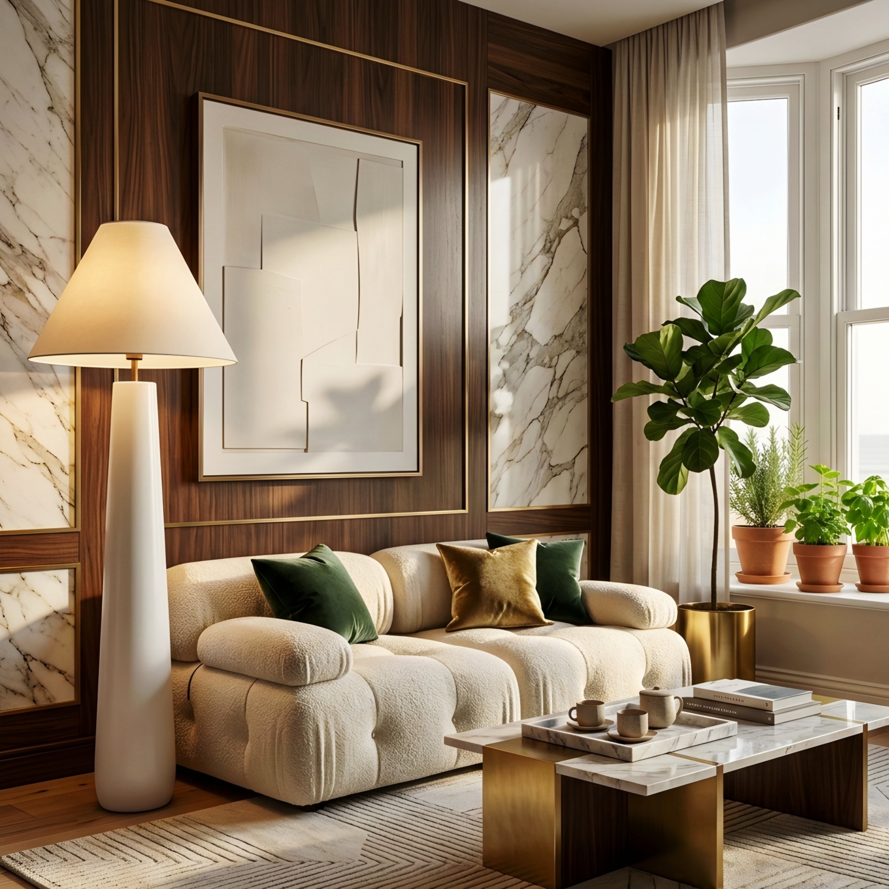 Maine Sculpted Floor Lamp – Modern Minimalist Resin Standing Living Room Ambient Lighting Fixture