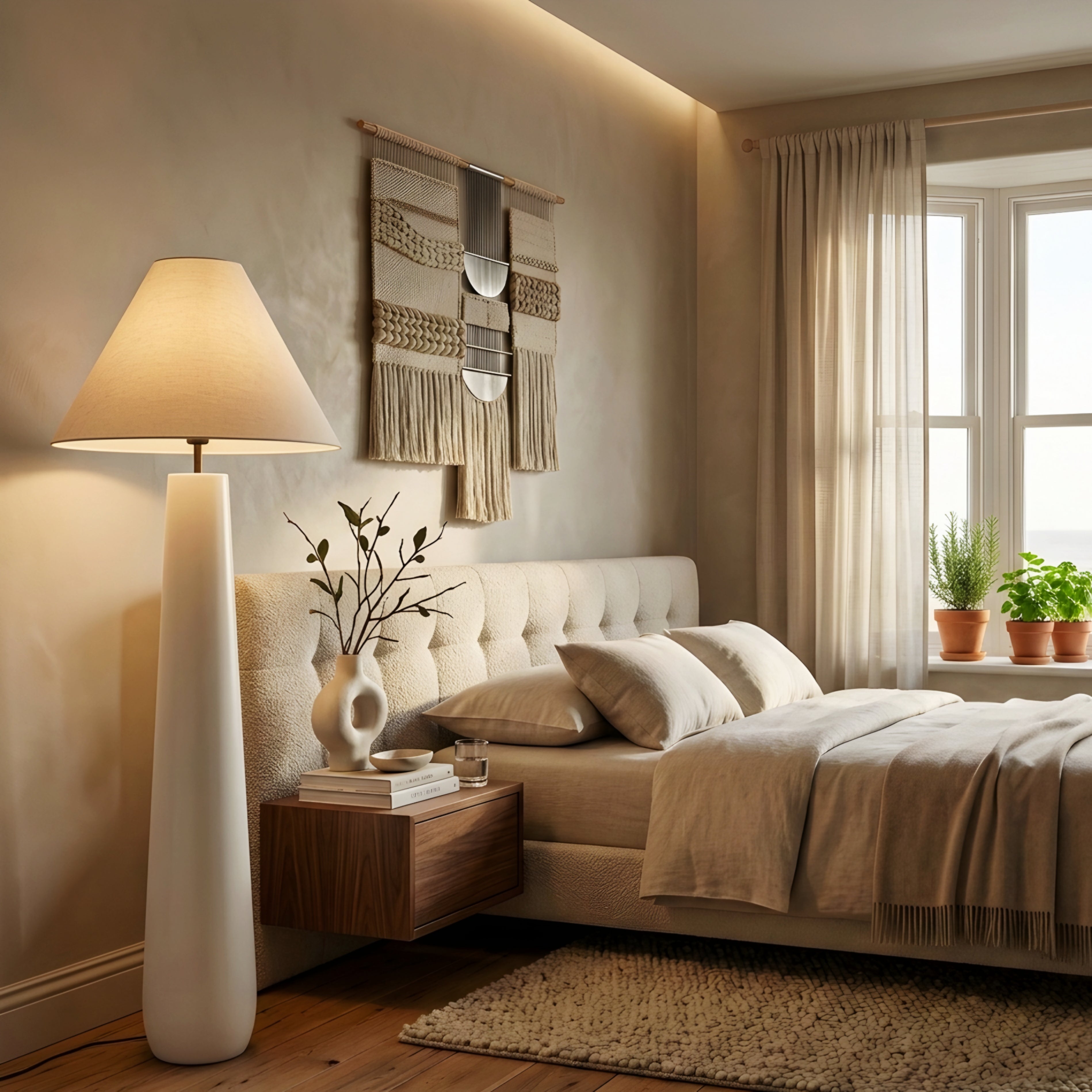 Maine Sculpted Floor Lamp – Modern Minimalist Resin Standing Living Room Ambient Lighting Fixture