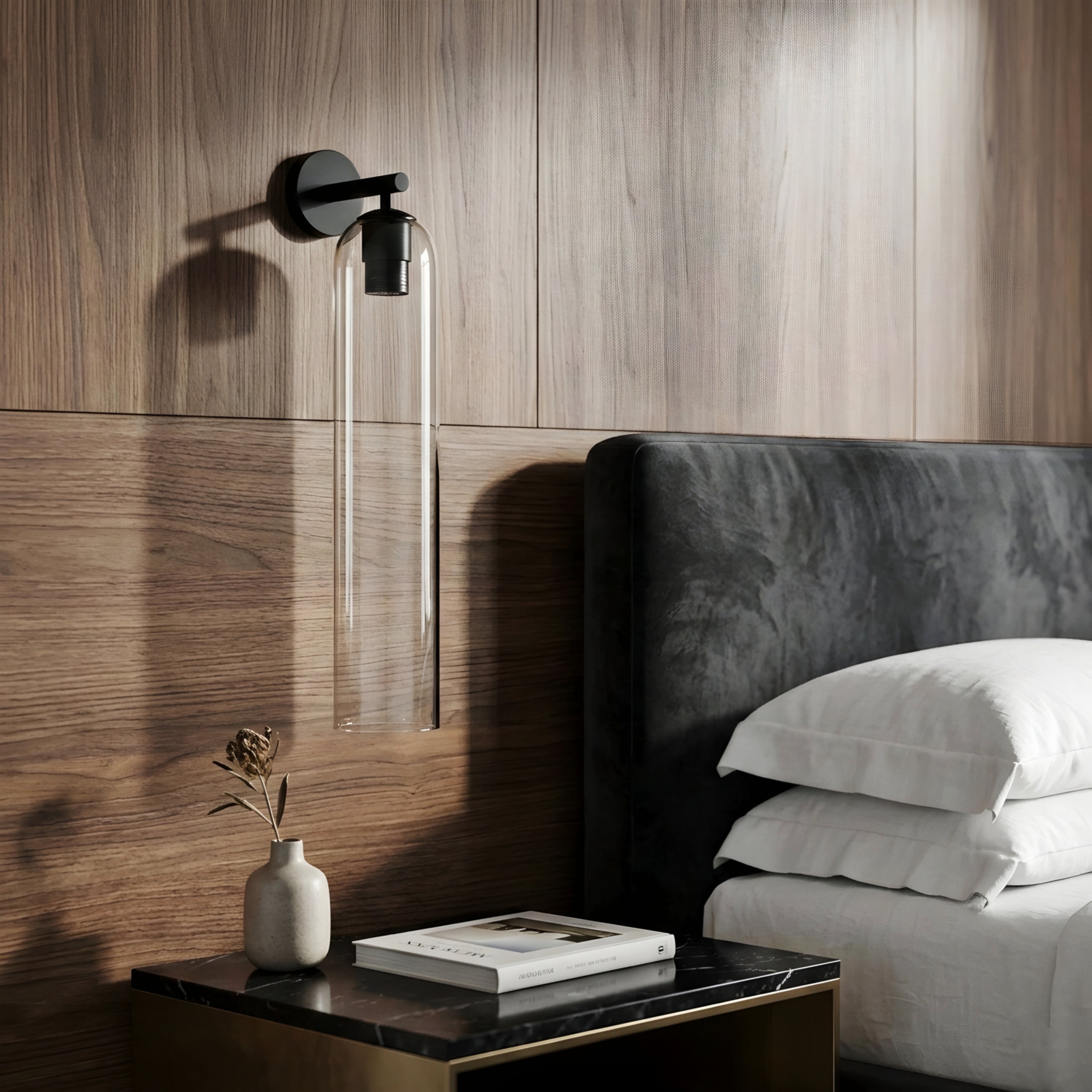 Avelin Cylinder Wall Sconce – Modern LED Frosted Glass Bathroom Vanity Vertical Lighting Fixture