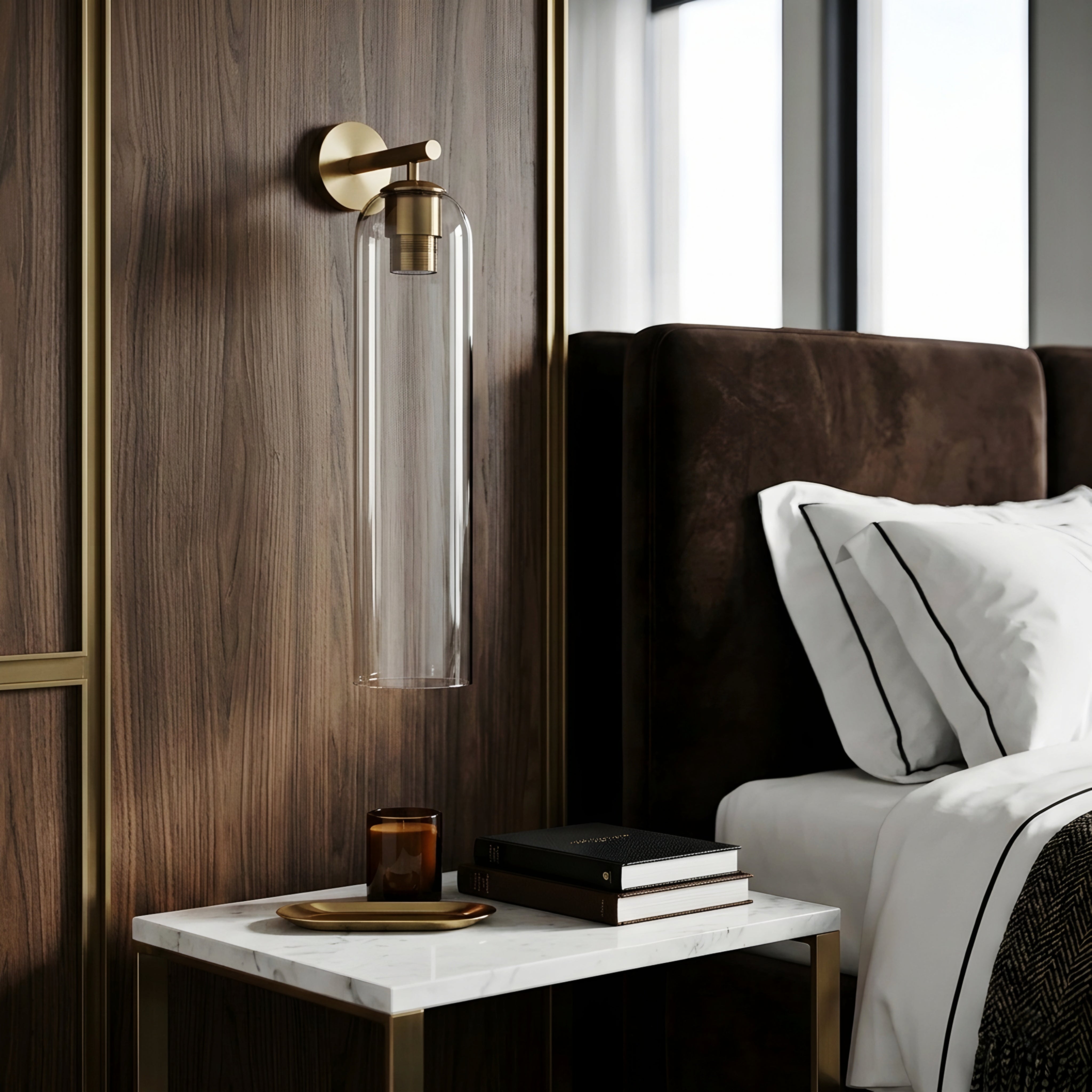 Avelin Cylinder Wall Sconce – Modern LED Frosted Glass Bathroom Vanity Vertical Lighting Fixture