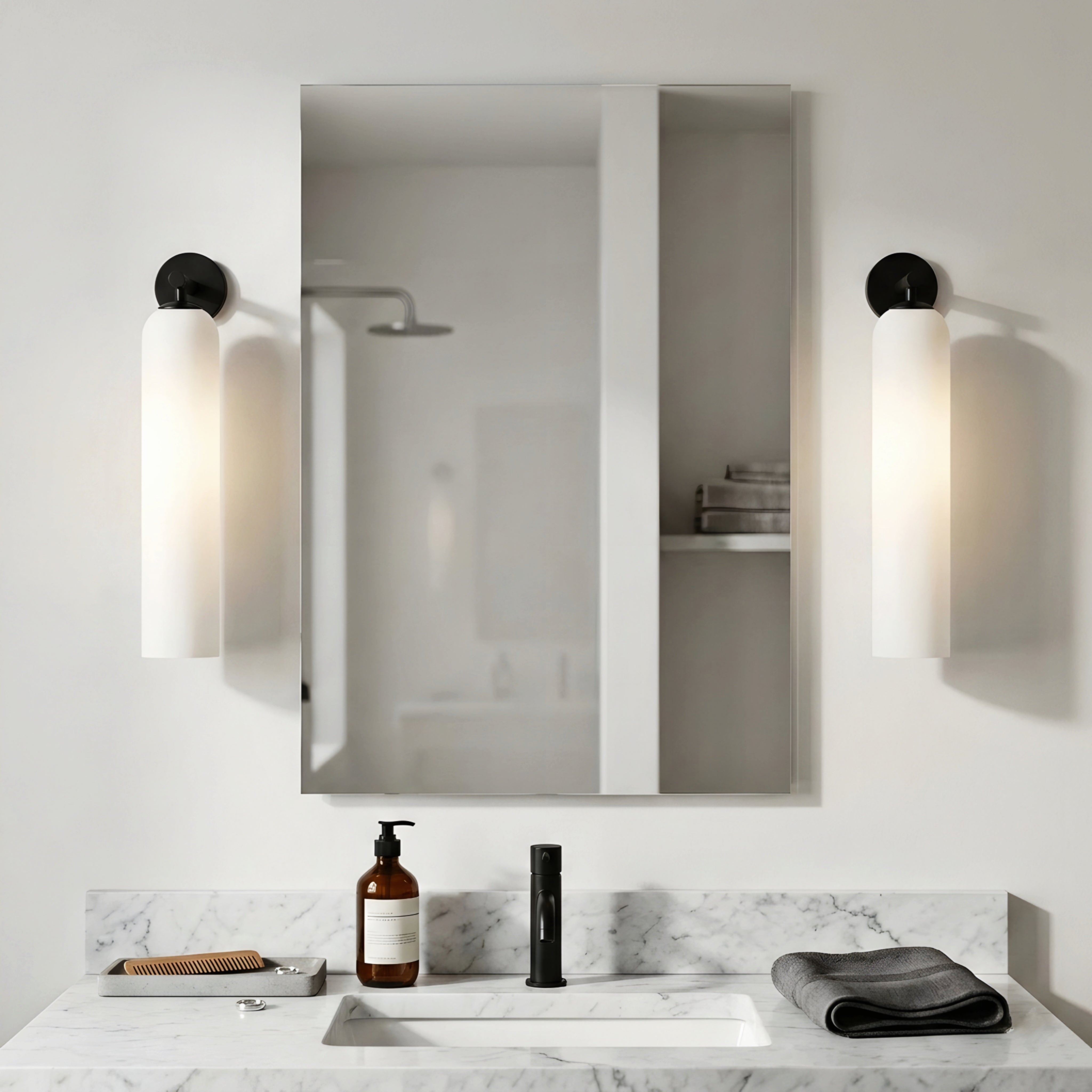 Avelin Cylinder Wall Sconce – Modern LED Frosted Glass Bathroom Vanity Vertical Lighting Fixture