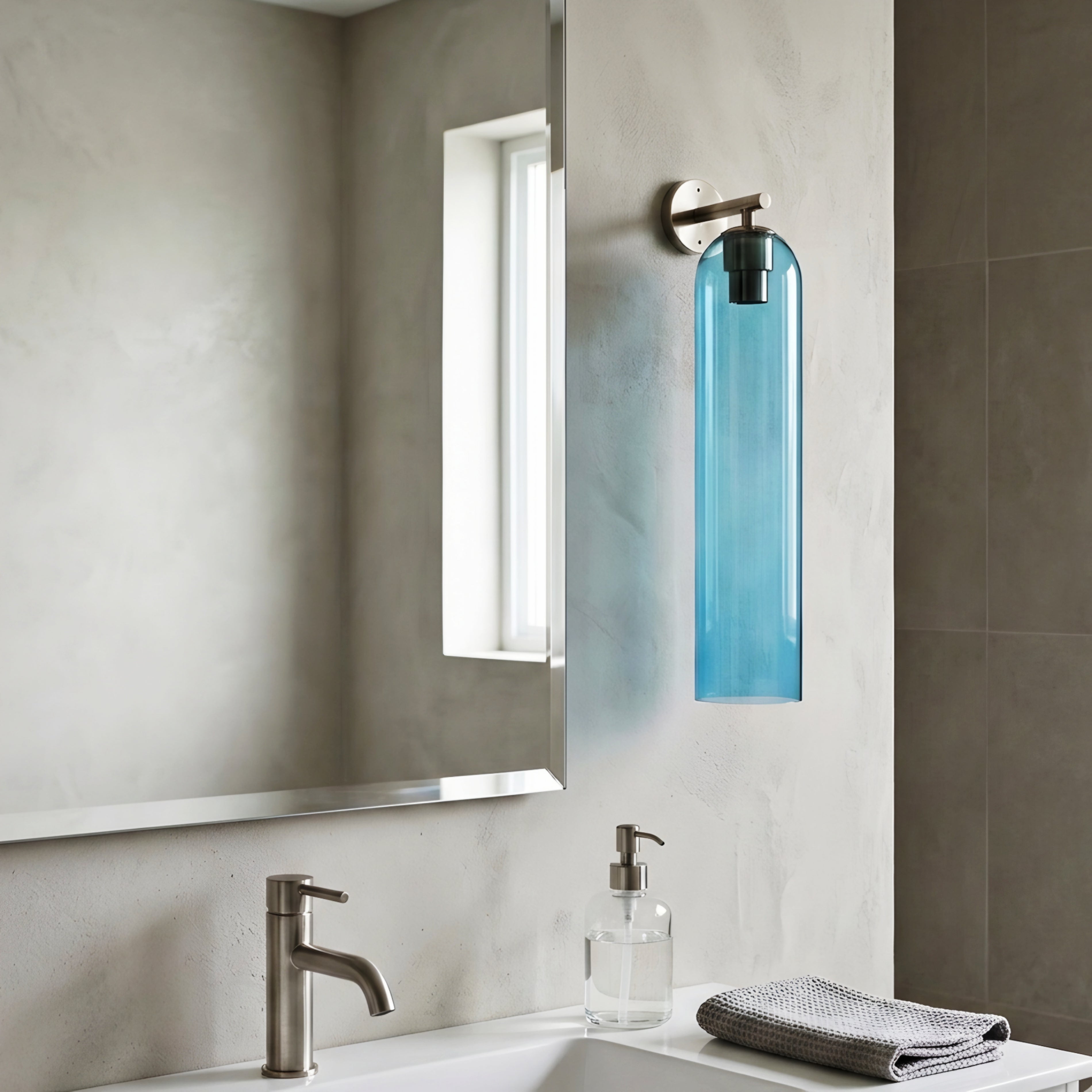 Avelin Cylinder Wall Sconce – Modern LED Frosted Glass Bathroom Vanity Vertical Lighting Fixture