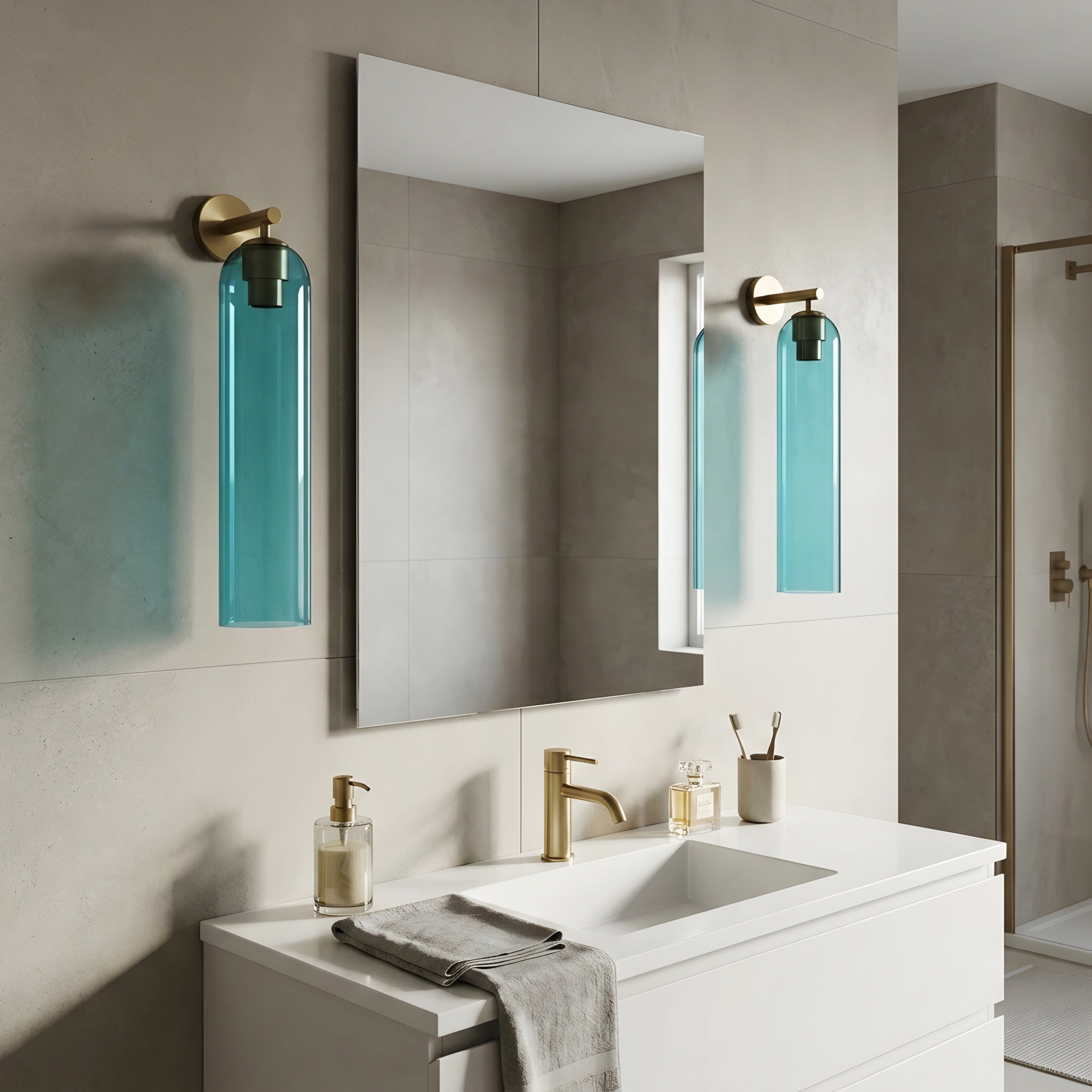 Avelin Cylinder Wall Sconce – Modern LED Frosted Glass Bathroom Vanity Vertical Lighting Fixture