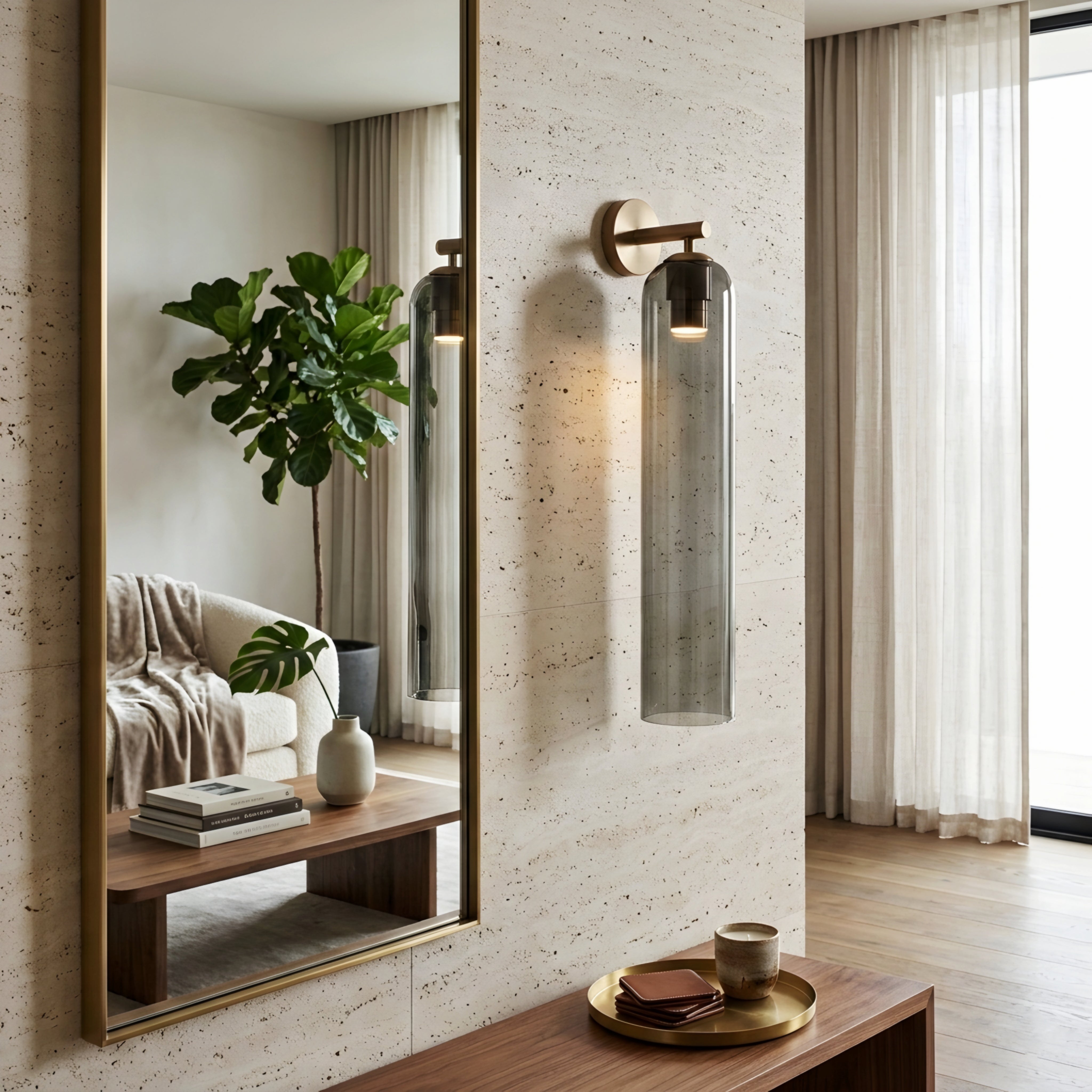 Avelin Cylinder Wall Sconce – Modern LED Frosted Glass Bathroom Vanity Vertical Lighting Fixture