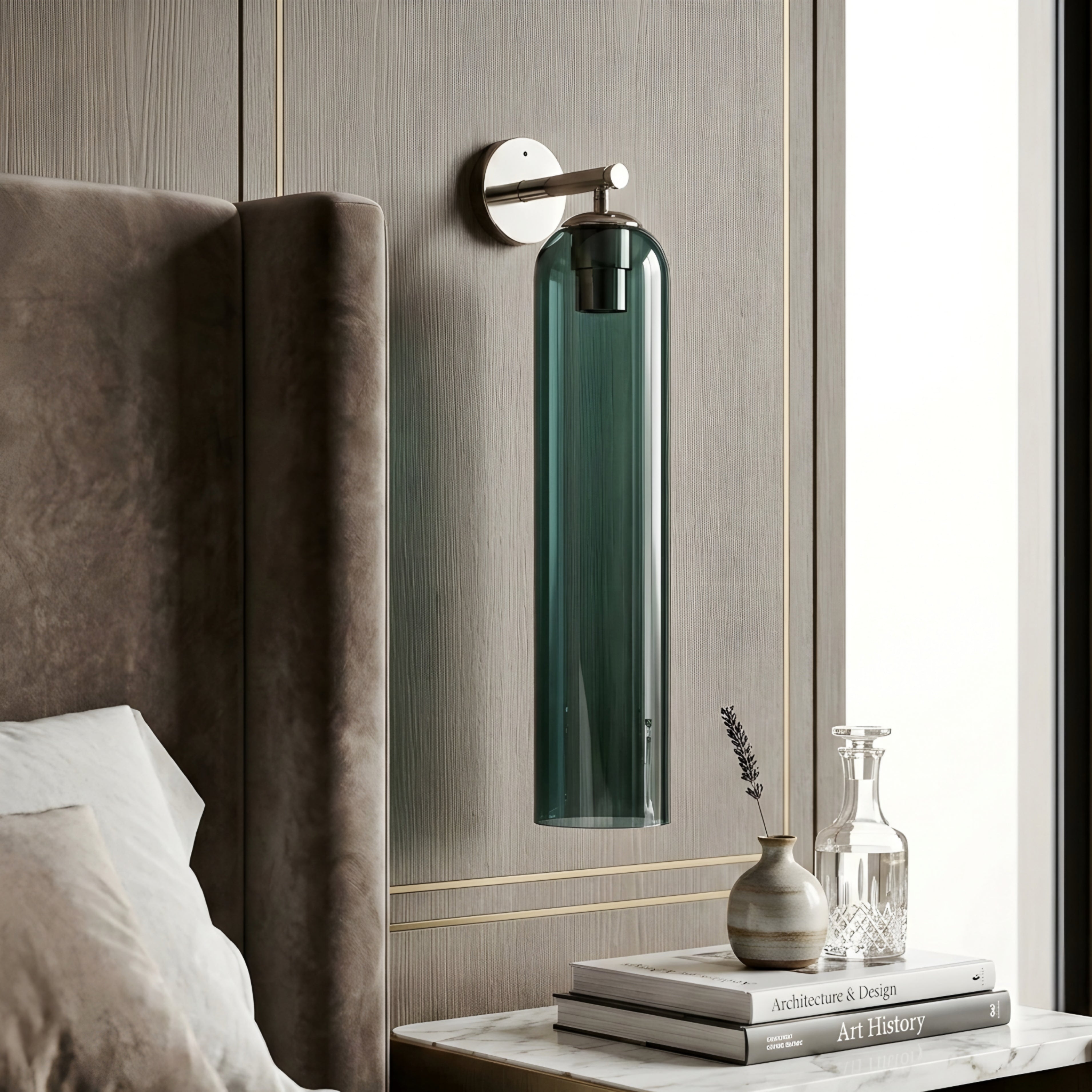 Avelin Cylinder Wall Sconce – Modern LED Frosted Glass Bathroom Vanity Vertical Lighting Fixture