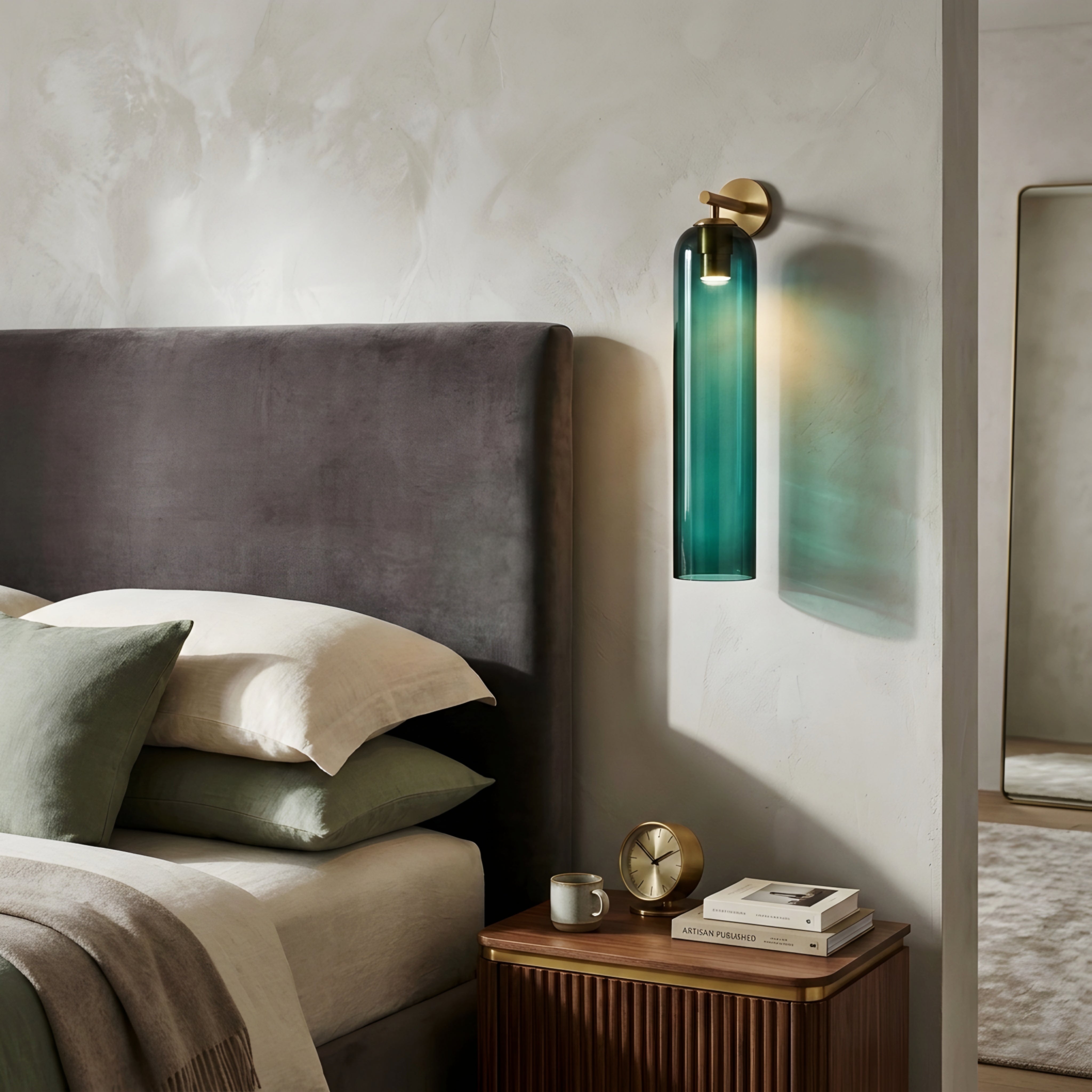 Avelin Cylinder Wall Sconce – Modern LED Frosted Glass Bathroom Vanity Vertical Lighting Fixture