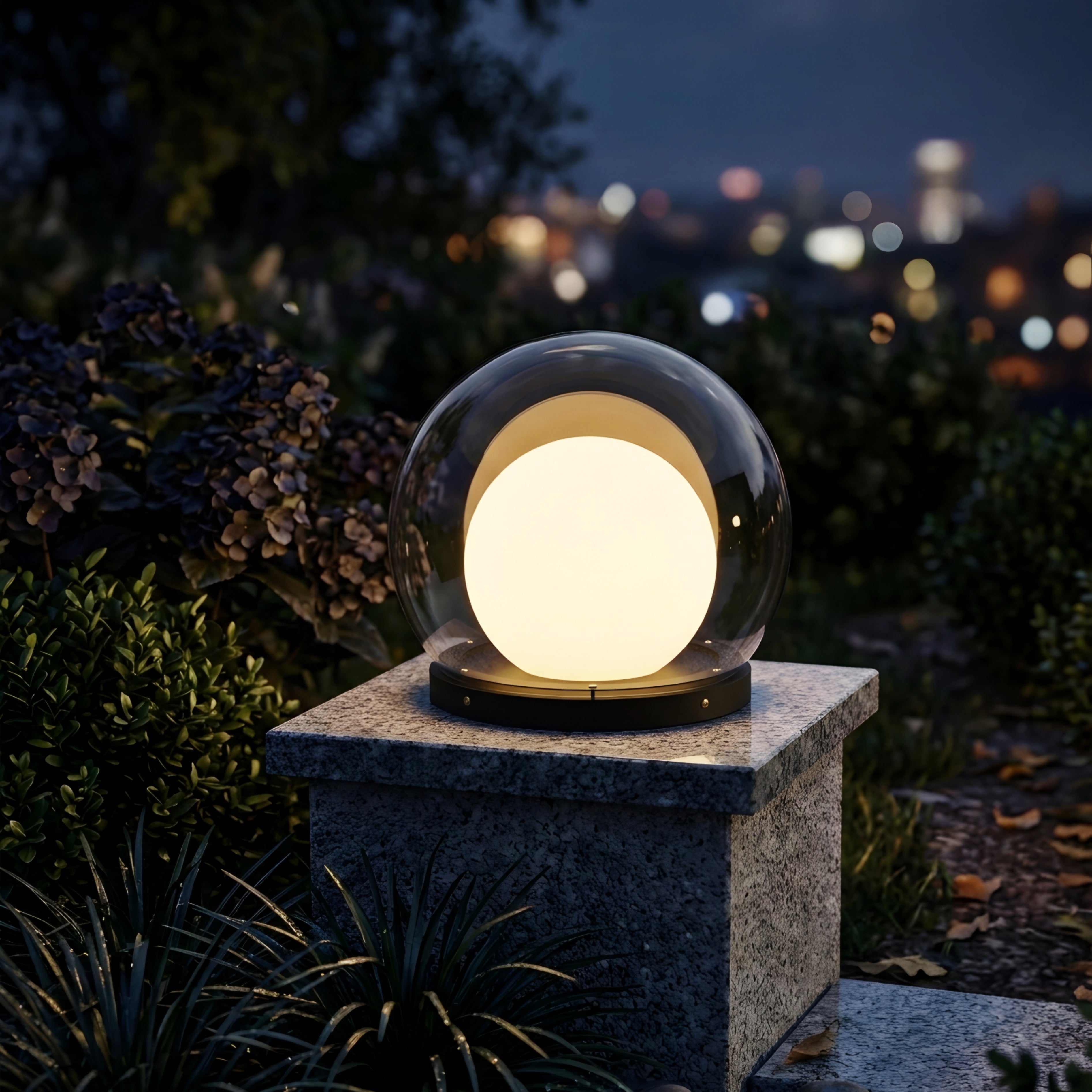 Solara Globe Pillar Light – LED Outdoor Waterproof Garden Fence Post Landscape Lighting