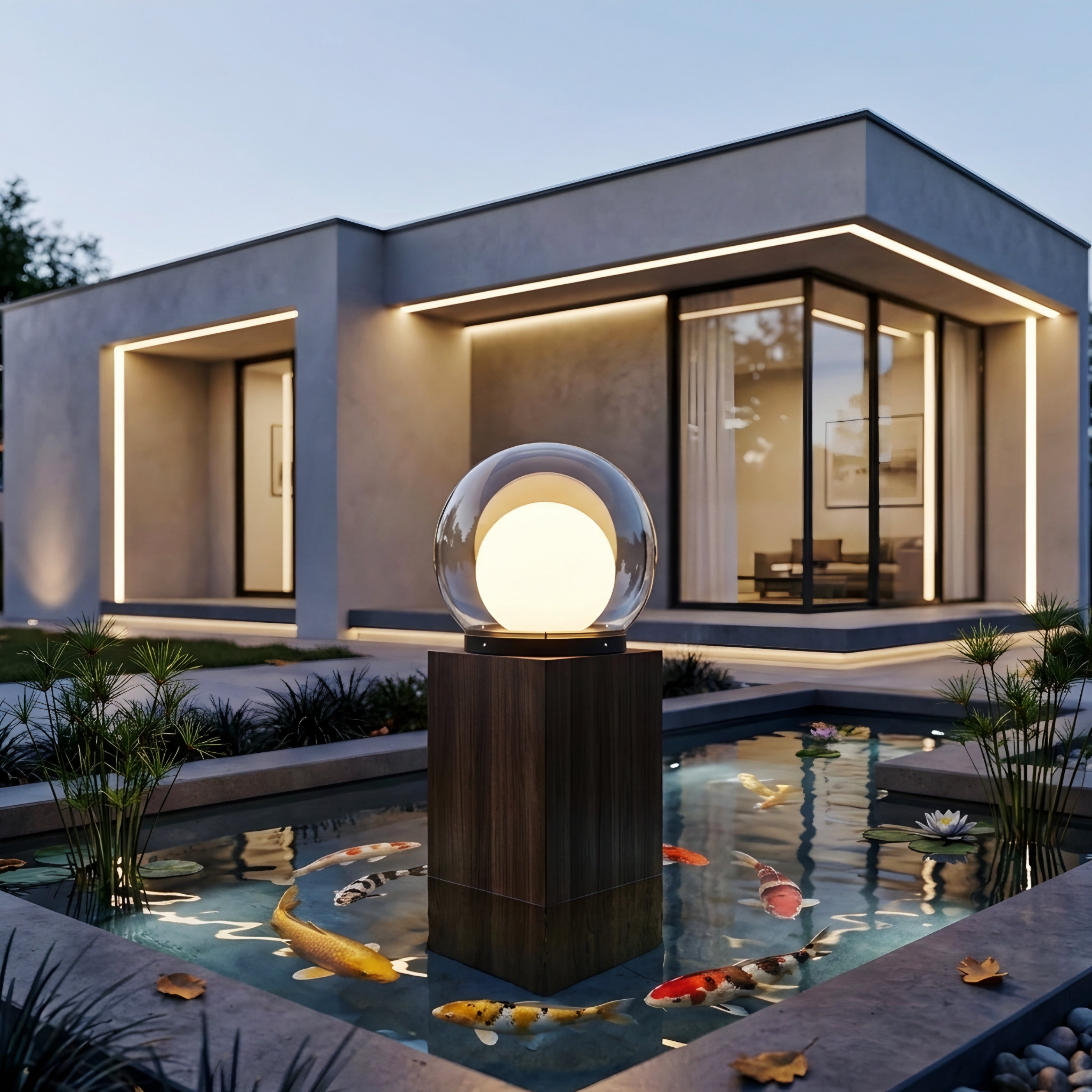 Solara Globe Pillar Light – LED Outdoor Waterproof Garden Fence Post Landscape Lighting