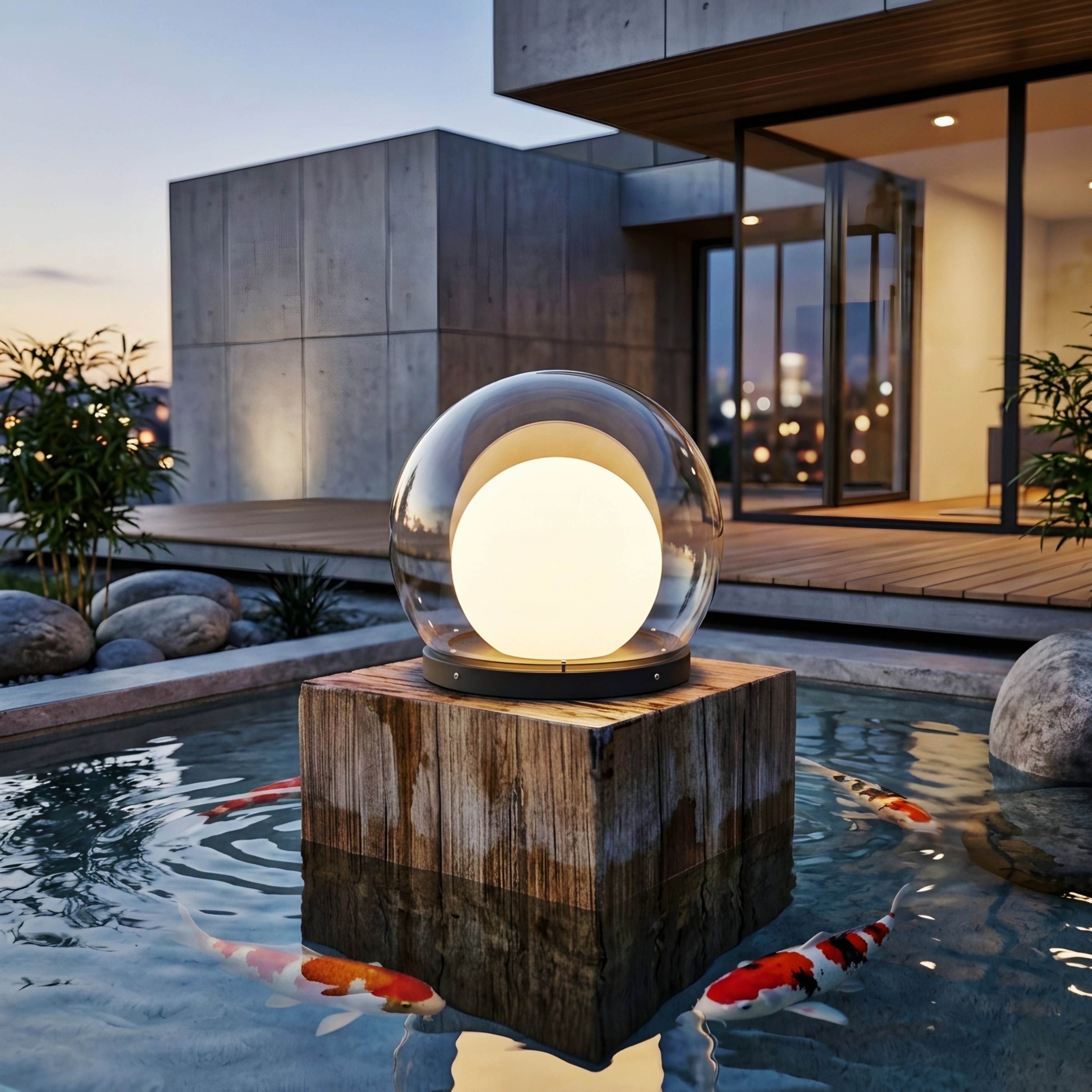Solara Globe Pillar Light – LED Outdoor Waterproof Garden Fence Post Landscape Lighting