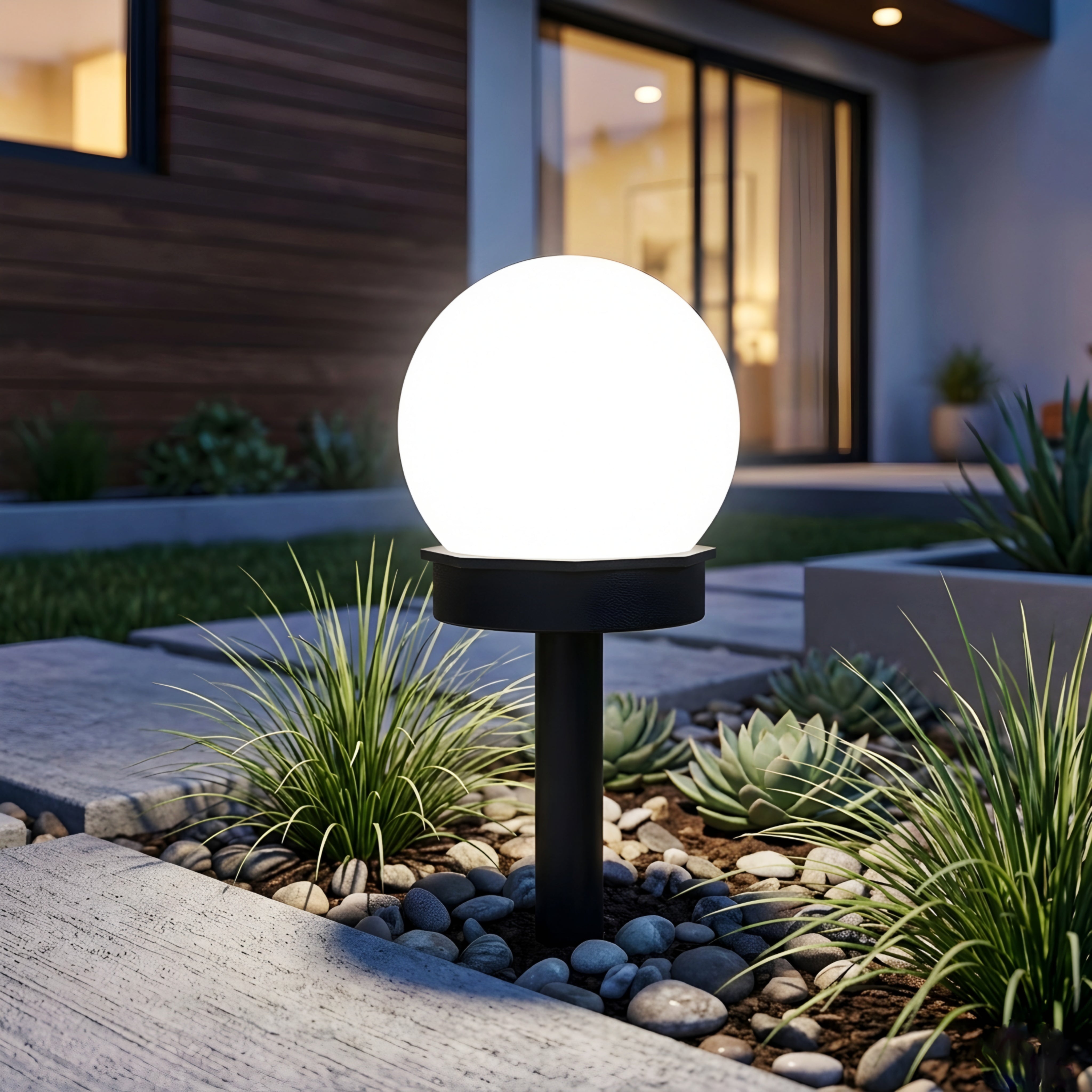 Lumo Solar Path Light – Outdoor LED Globe Garden Stake Light Waterproof Landscape Lighting