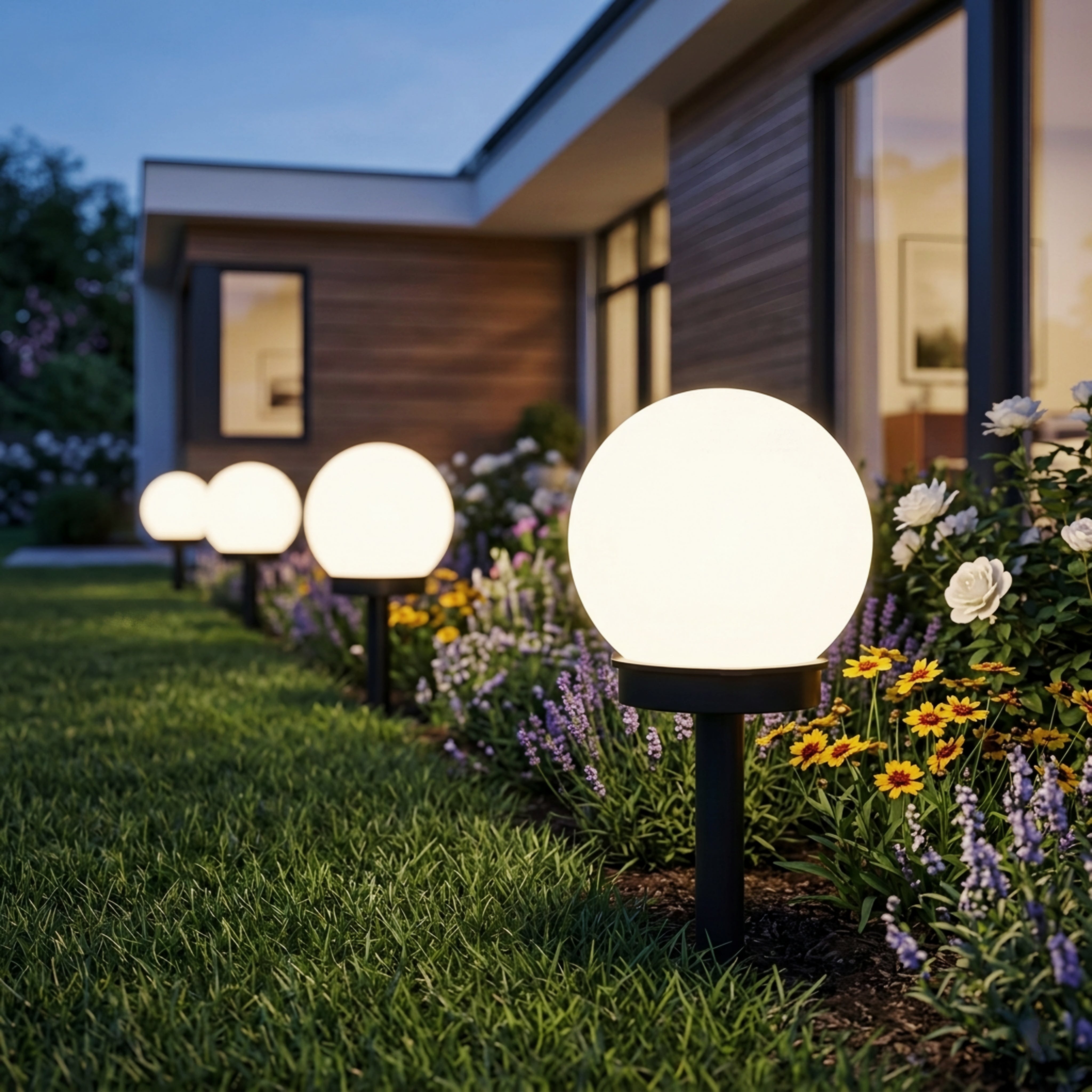 Lumo Solar Path Light – Outdoor LED Globe Garden Stake Light Waterproof Landscape Lighting