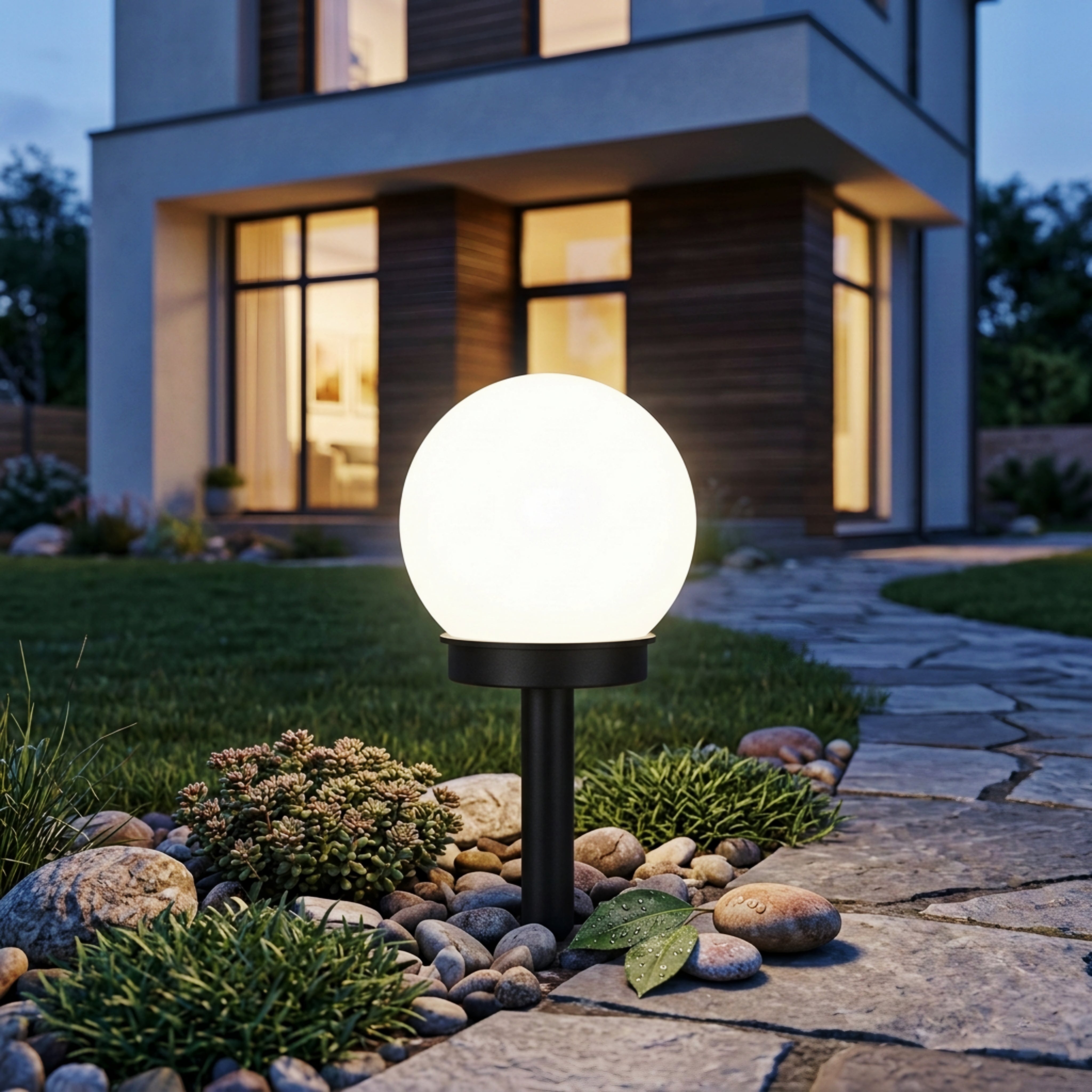 Lumo Solar Path Light – Outdoor LED Globe Garden Stake Light Waterproof Landscape Lighting