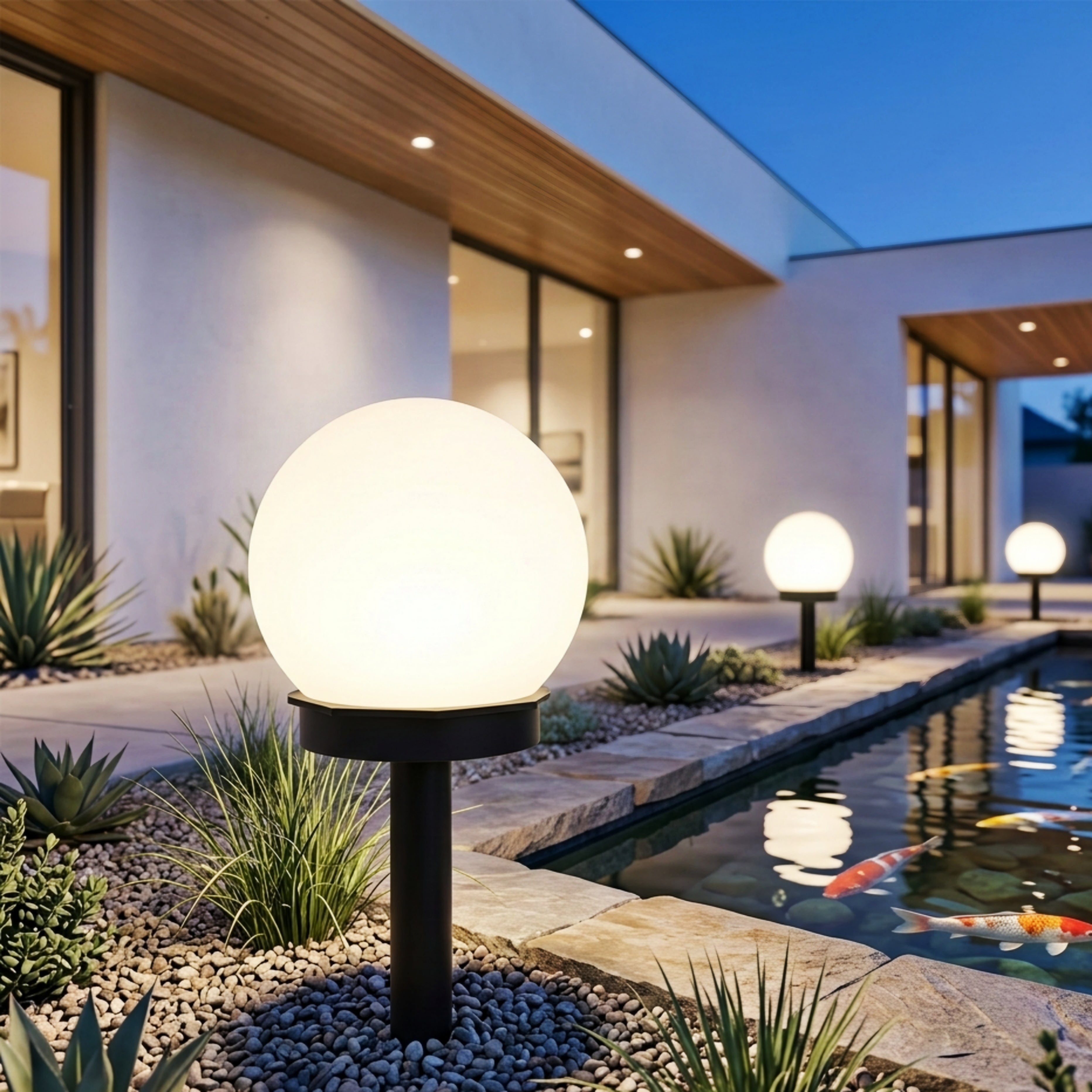 Lumo Solar Path Light – Outdoor LED Globe Garden Stake Light Waterproof Landscape Lighting