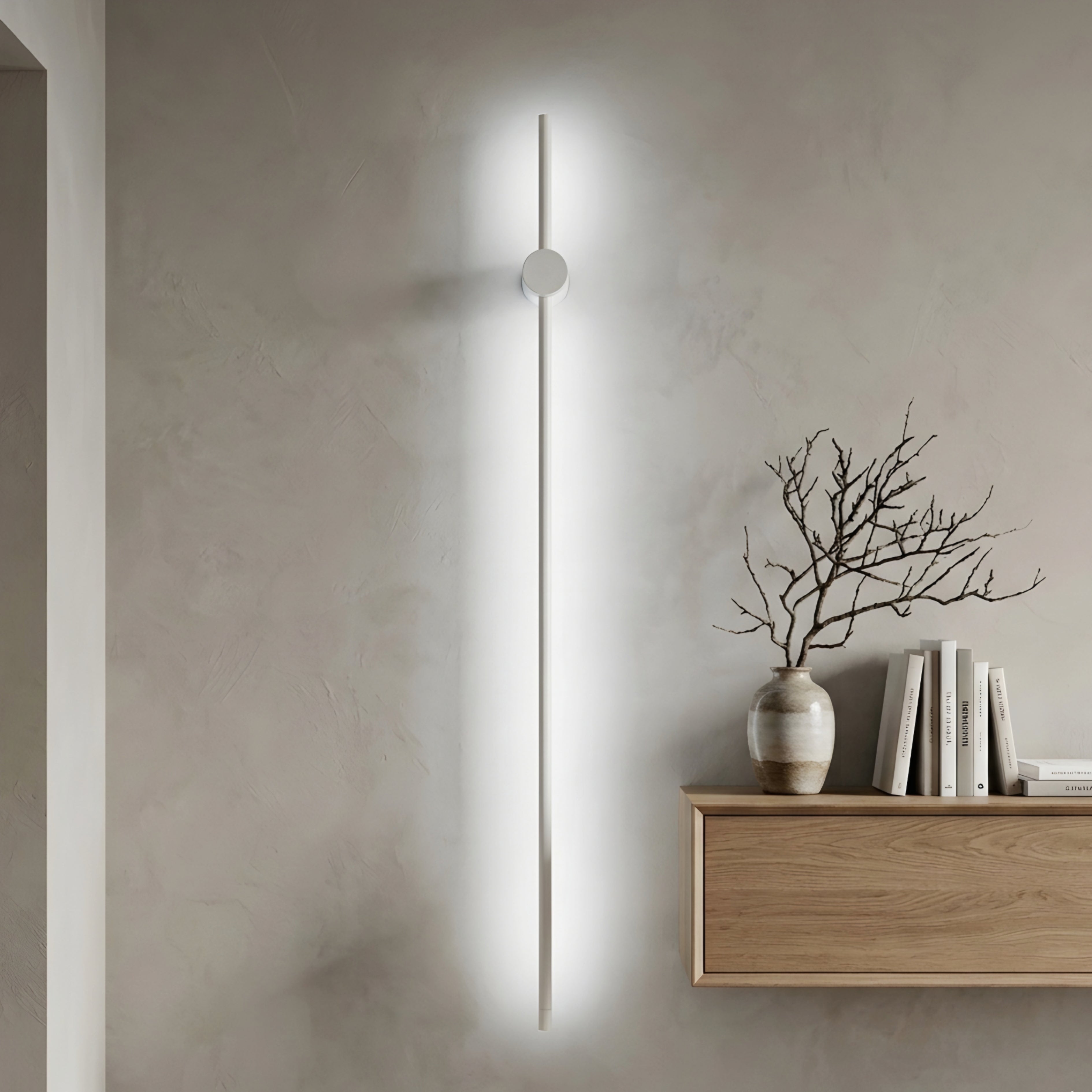 Linea Halo Wall Light – Minimalist Black Linear LED Sconce with Ambient Glow Accent Lighting