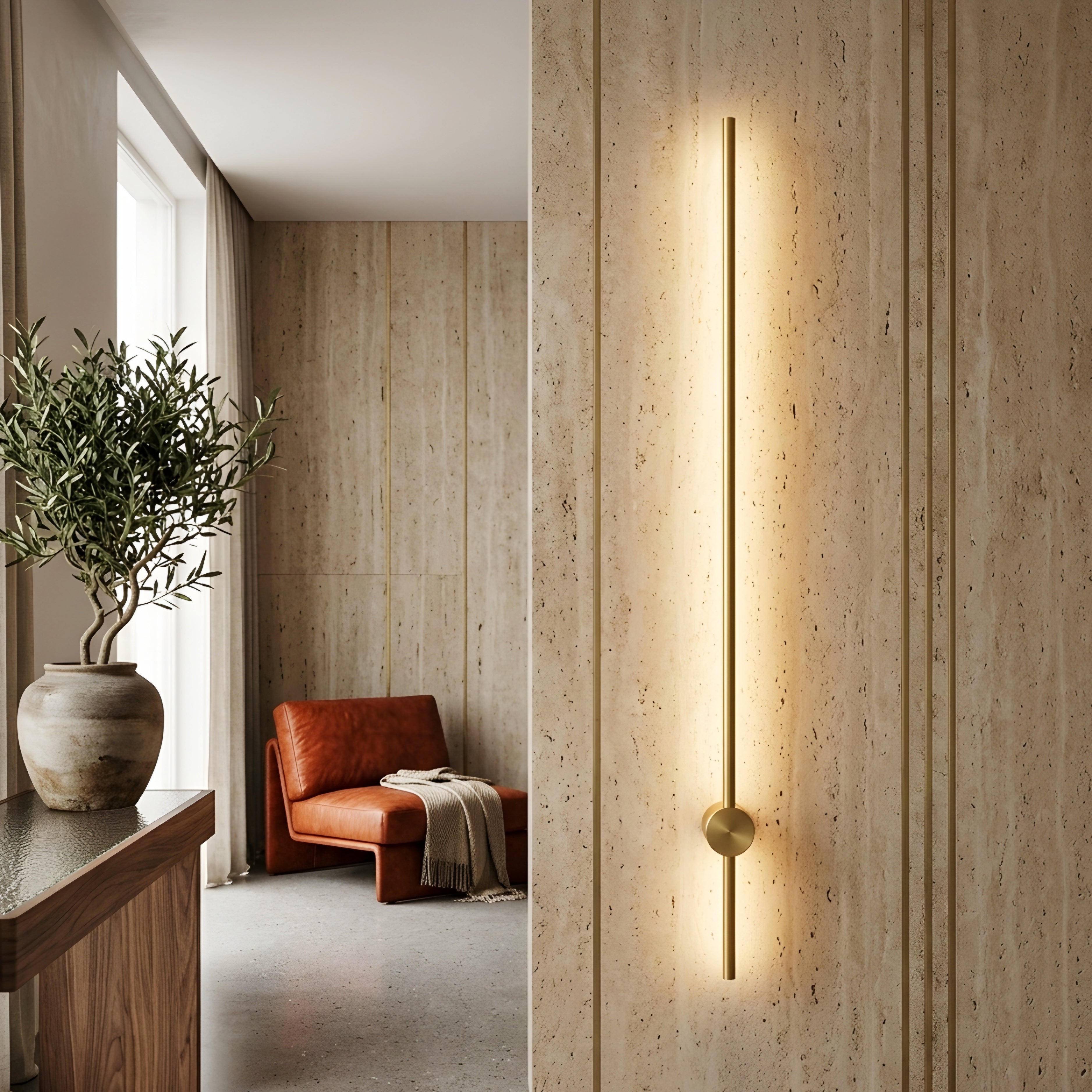 Linea Halo Wall Light – Minimalist Black Linear LED Sconce with Ambient Glow Accent Lighting