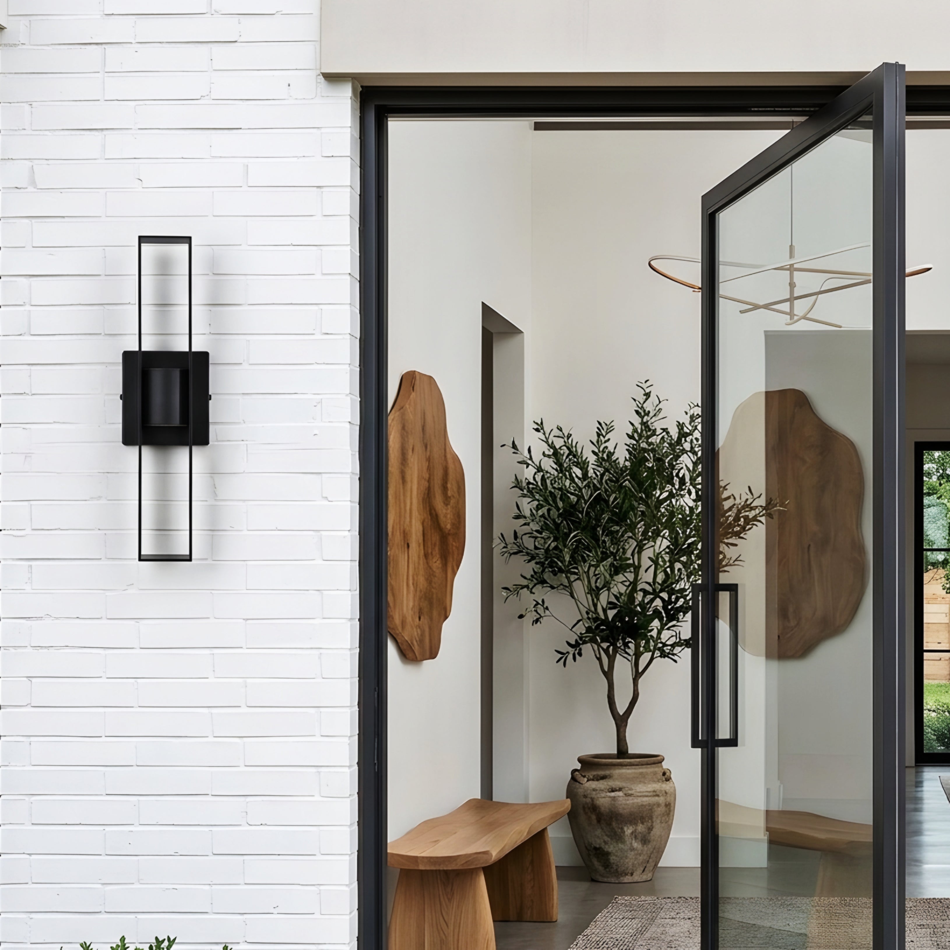 Avero Outdoor Wall Light – Modern Black Rectangular LED Up Down Exterior Sconce Waterproof Porch Lighting