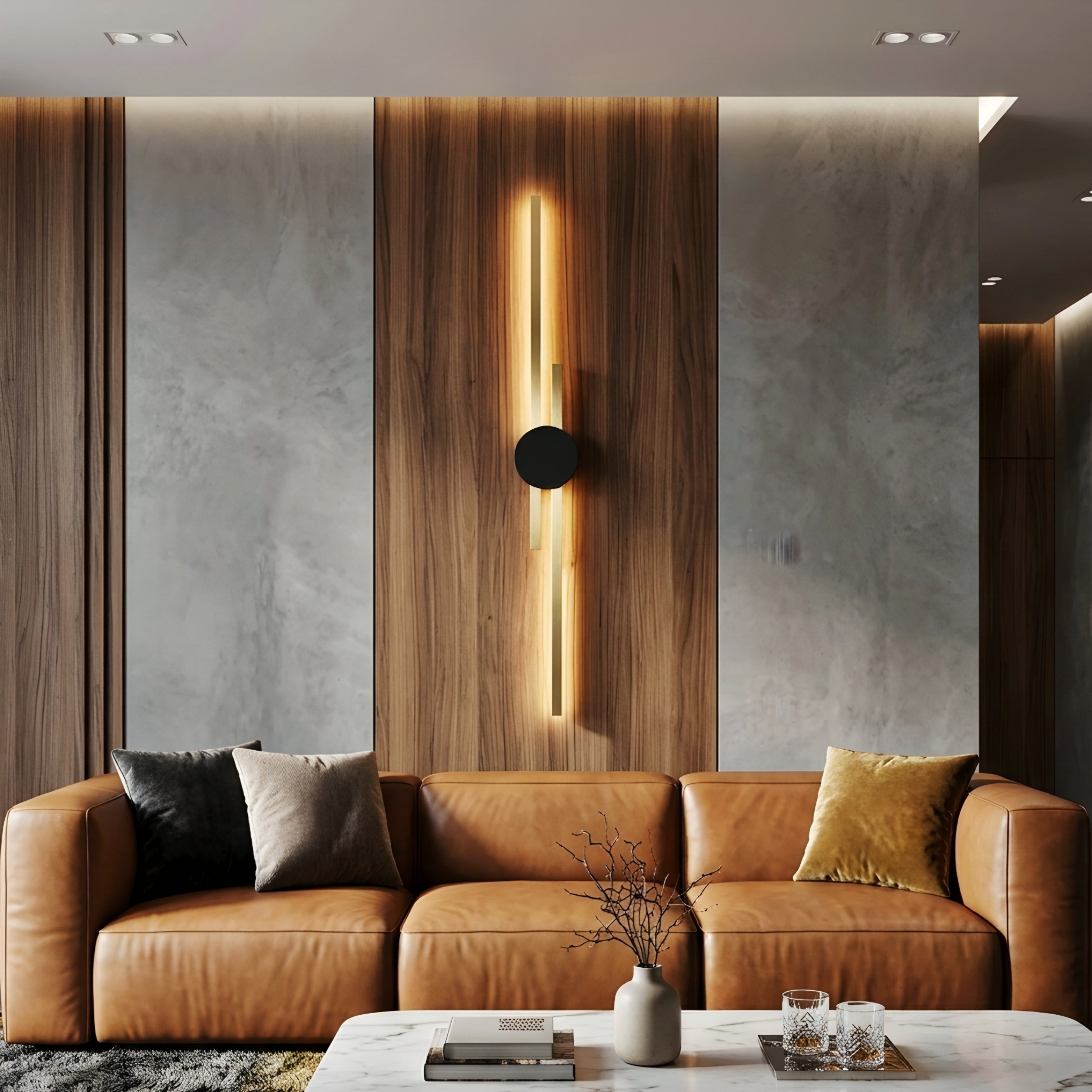 Zerano Wall Sconce – Modern Gold Disc Black Linear Minimalist Accent Wall Lighting Fixture