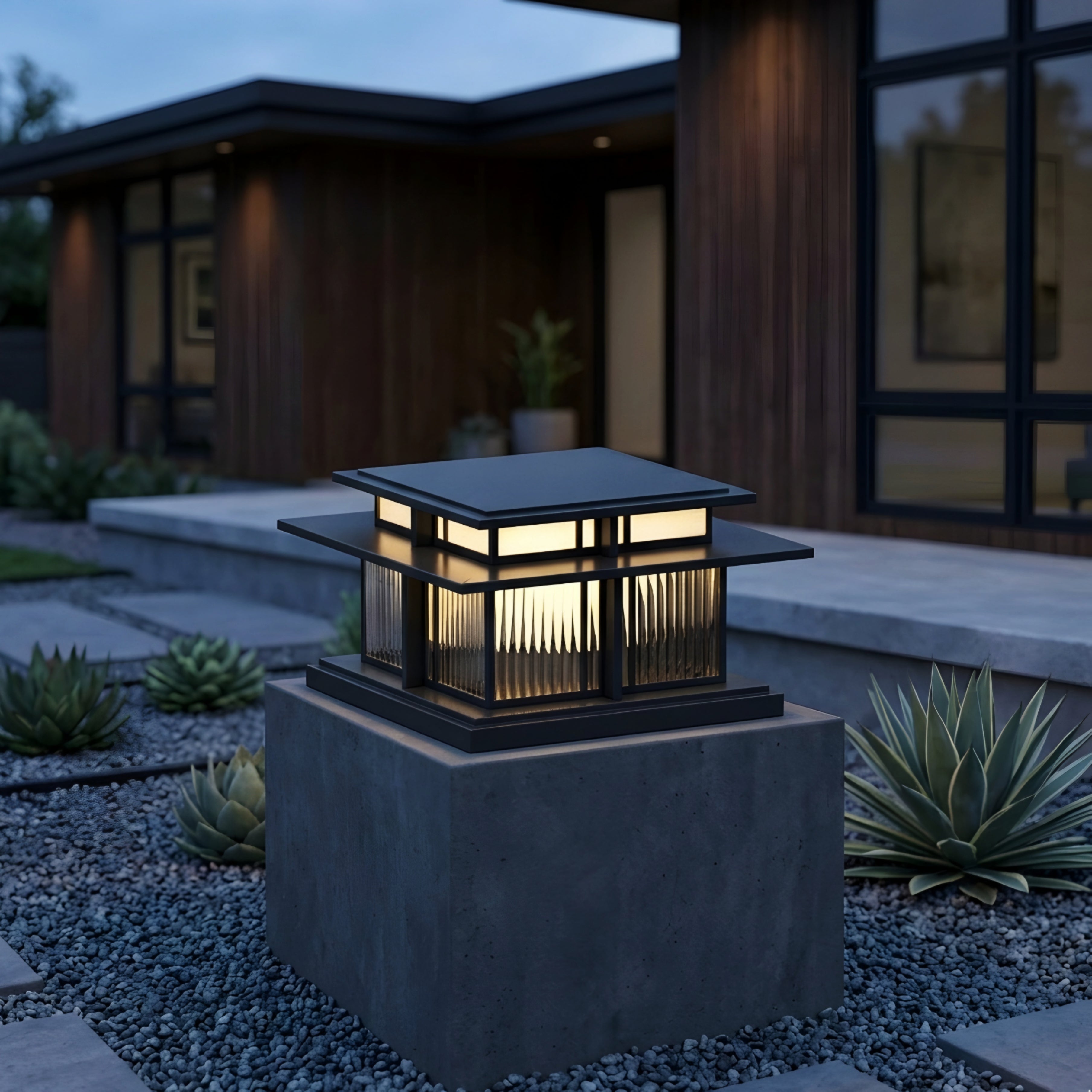 Kaelion Outdoor Bollard Light – Modern LED Post Cap Lantern Waterproof Gate Column Landscape Lighting