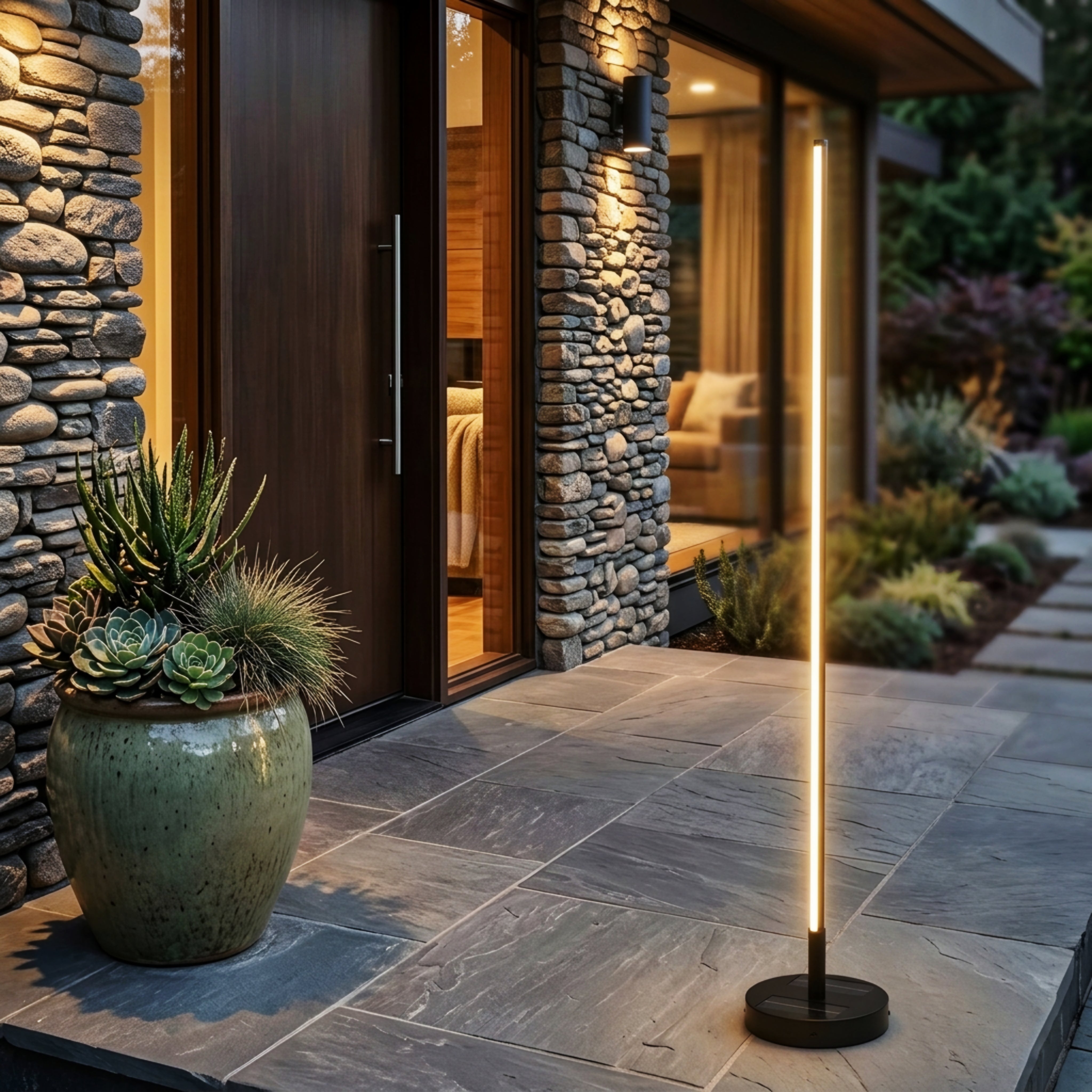 Virella LED Floor Lights – Solar Outdoor Modern Garden Walkway Landscape Stake Lighting