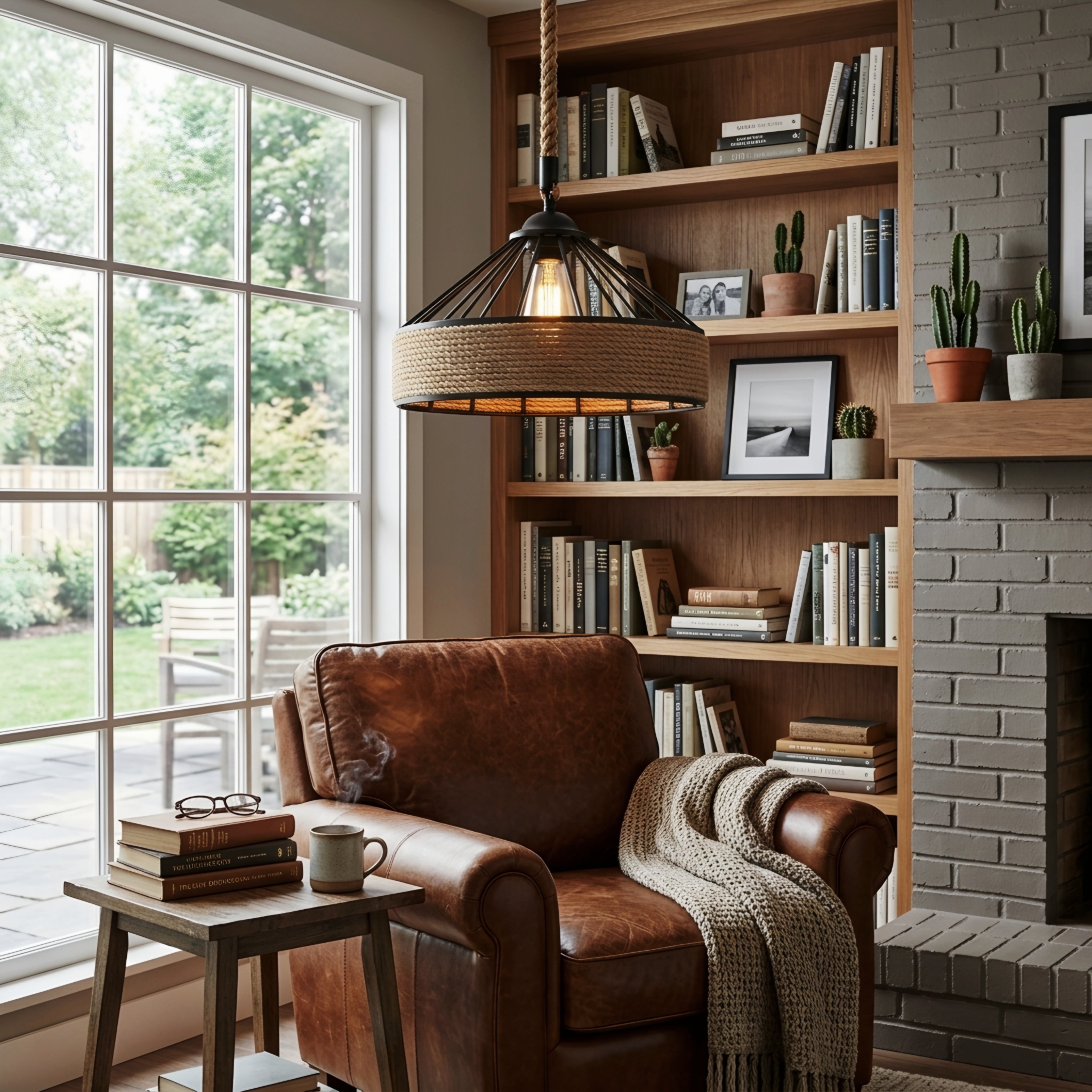 Bravaro Rope Pendant Light – Rustic Farmhouse Industrial Kitchen Island Hanging Ceiling Lighting