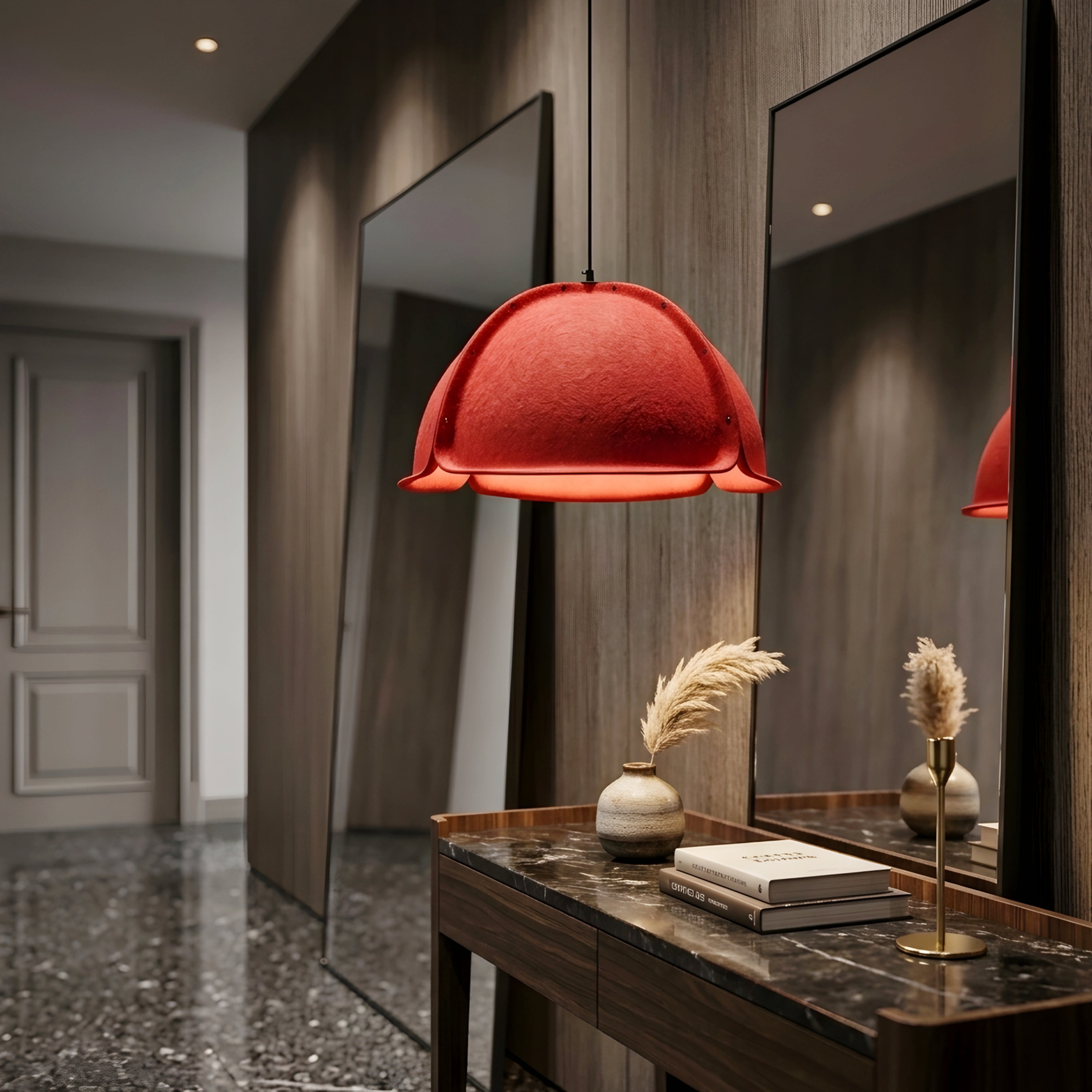 Velora Dome Pendant Light – Modern Minimalist Fabric Shade Kitchen Island Dining Hanging Lighting