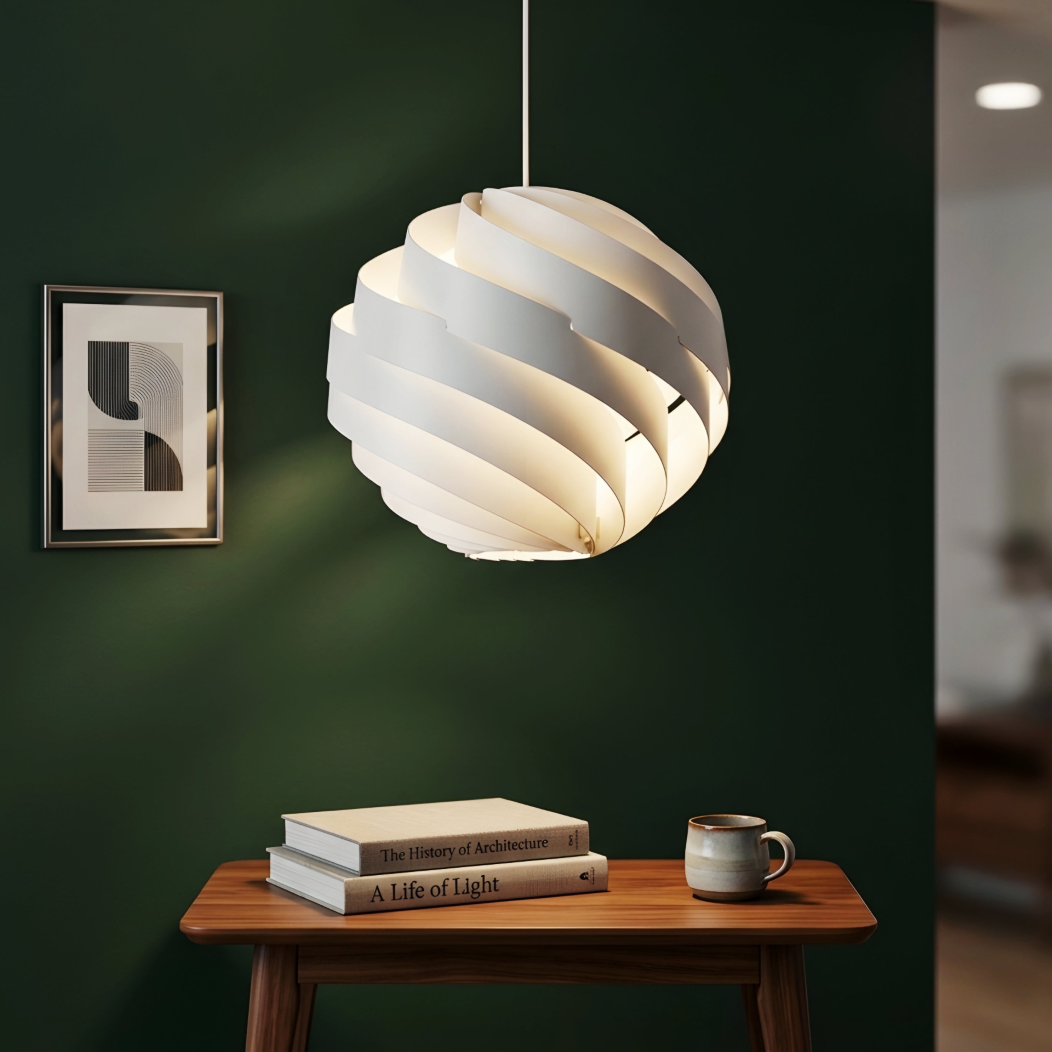 Auralis Spiral Pendant Light – Modern Brushed Metal LED Statement Kitchen Island Hanging Lighting