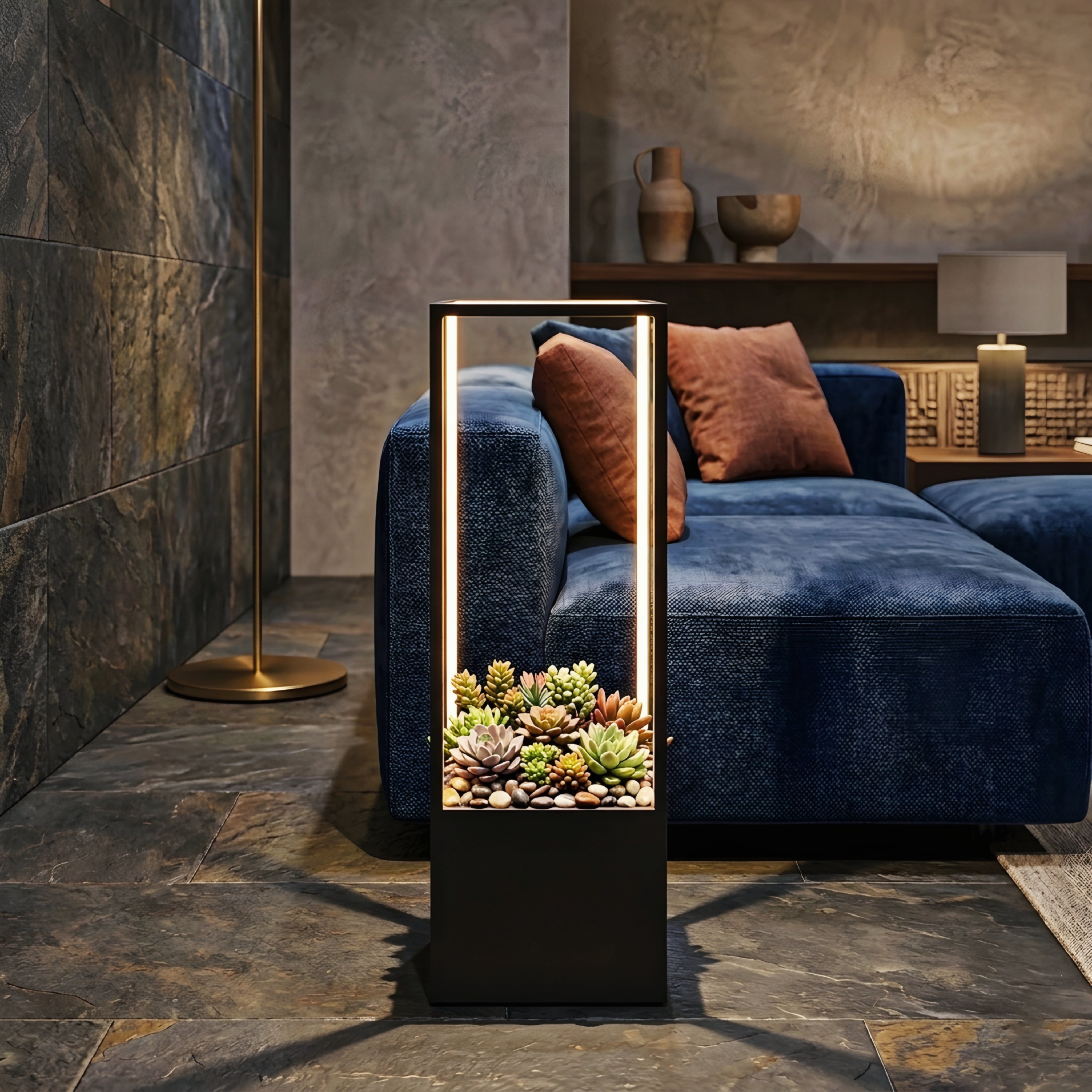 Lunexa LED Floor Lamp – Modern Outdoor Lighted Planter Patio Garden Ambient Landscape Lighting