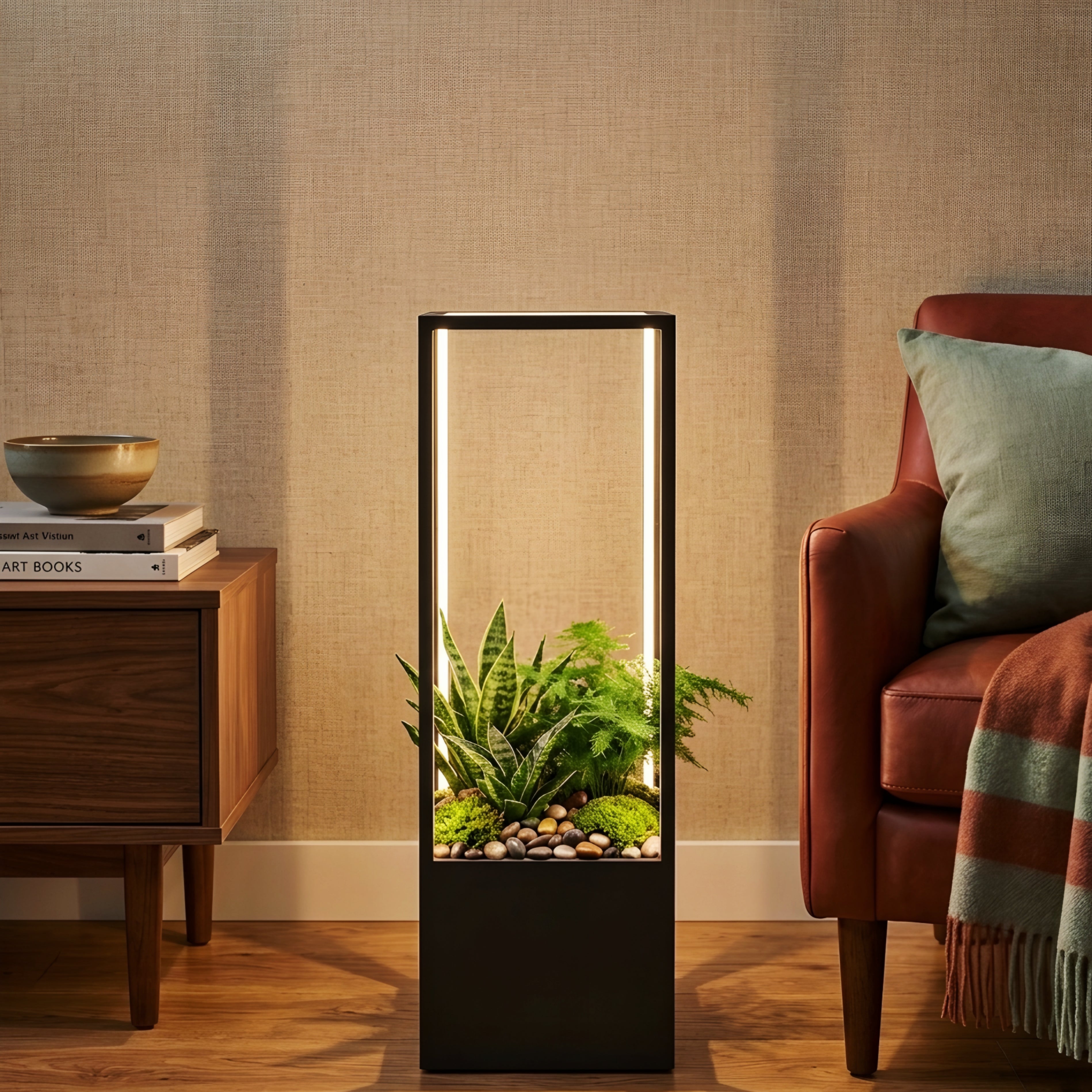 Lunexa LED Floor Lamp – Modern Outdoor Lighted Planter Patio Garden Ambient Landscape Lighting