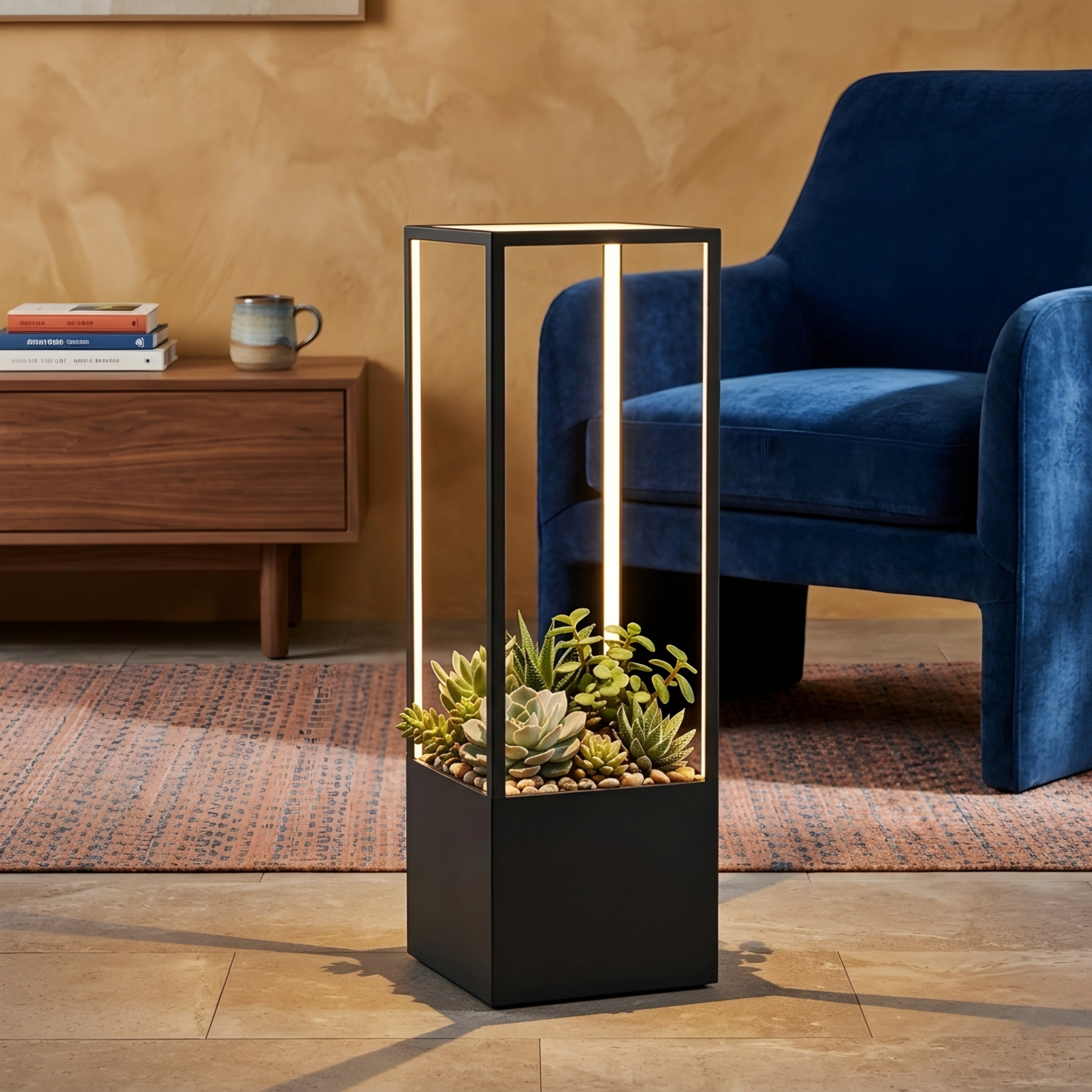 Lunexa LED Floor Lamp – Modern Outdoor Lighted Planter Patio Garden Ambient Landscape Lighting