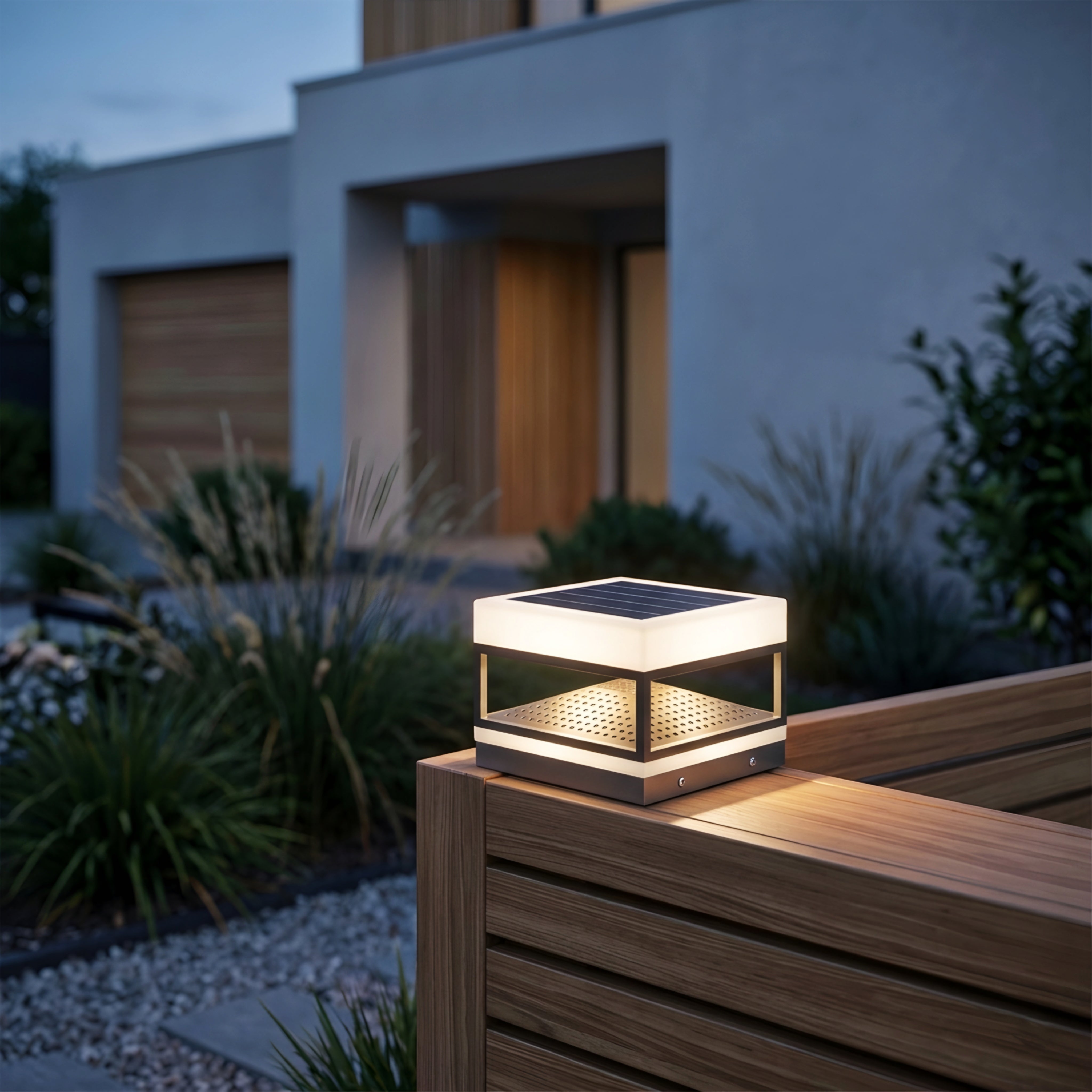 Arvion Solar Pillar Light – Modern LED Outdoor Gate Post Cap Waterproof Landscape Lighting