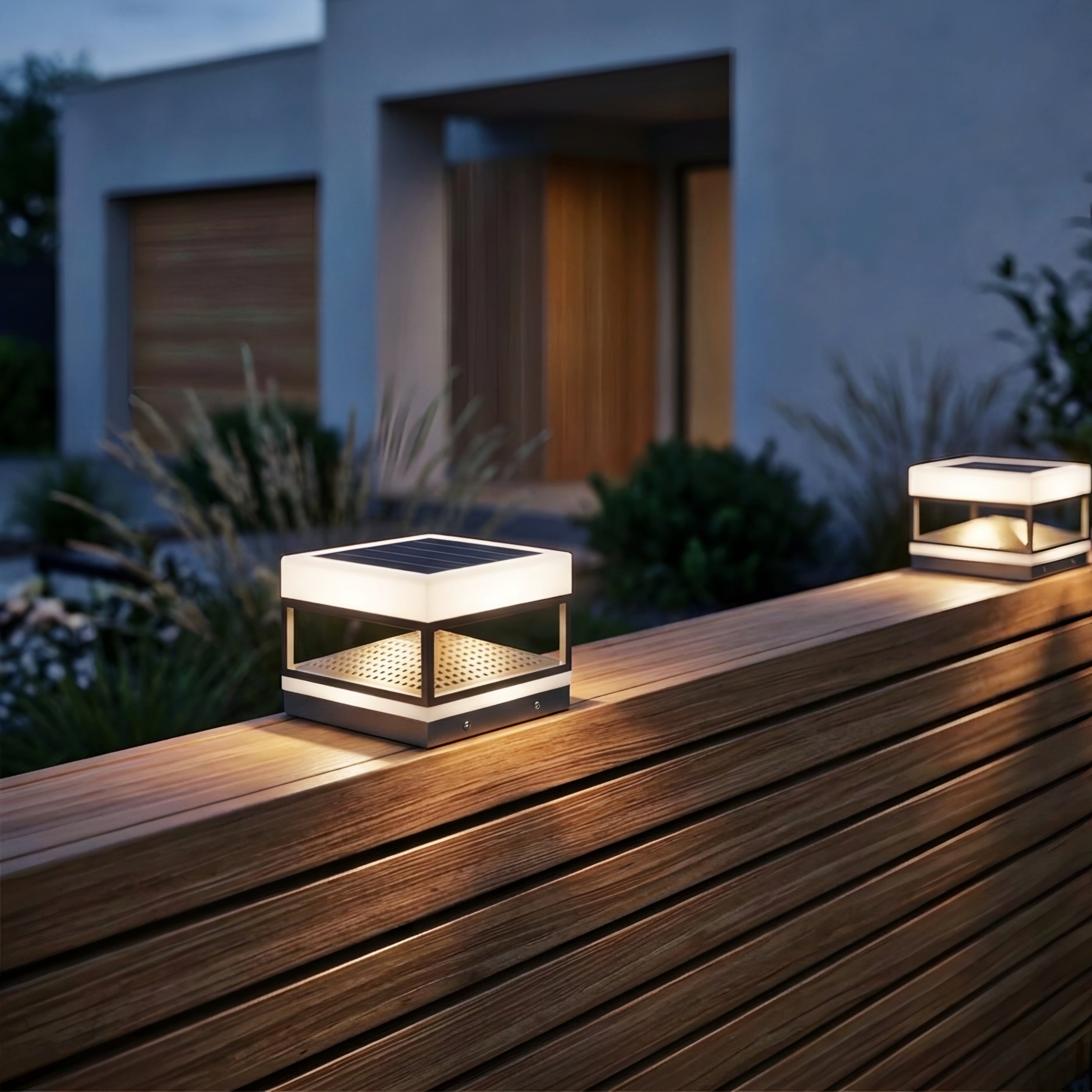 Arvion Solar Pillar Light – Modern LED Outdoor Gate Post Cap Waterproof Landscape Lighting